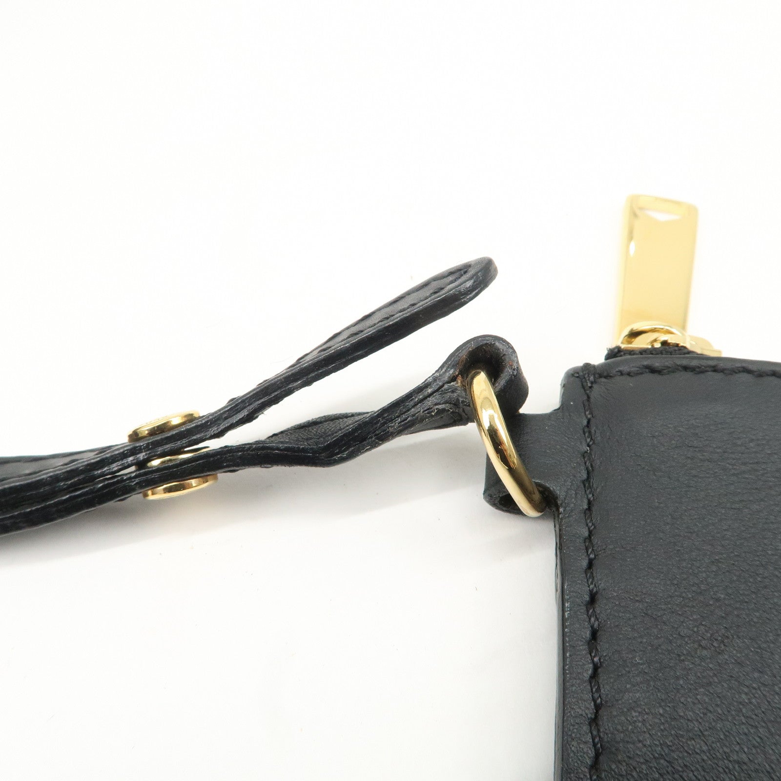 BURBERRY Unborn Calf Leather Bucket Bag Shoulder Bag Leopard Used