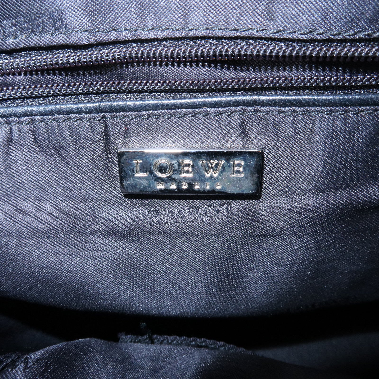 LOEWE Anagram Leather Shoulder Bag Blue Used