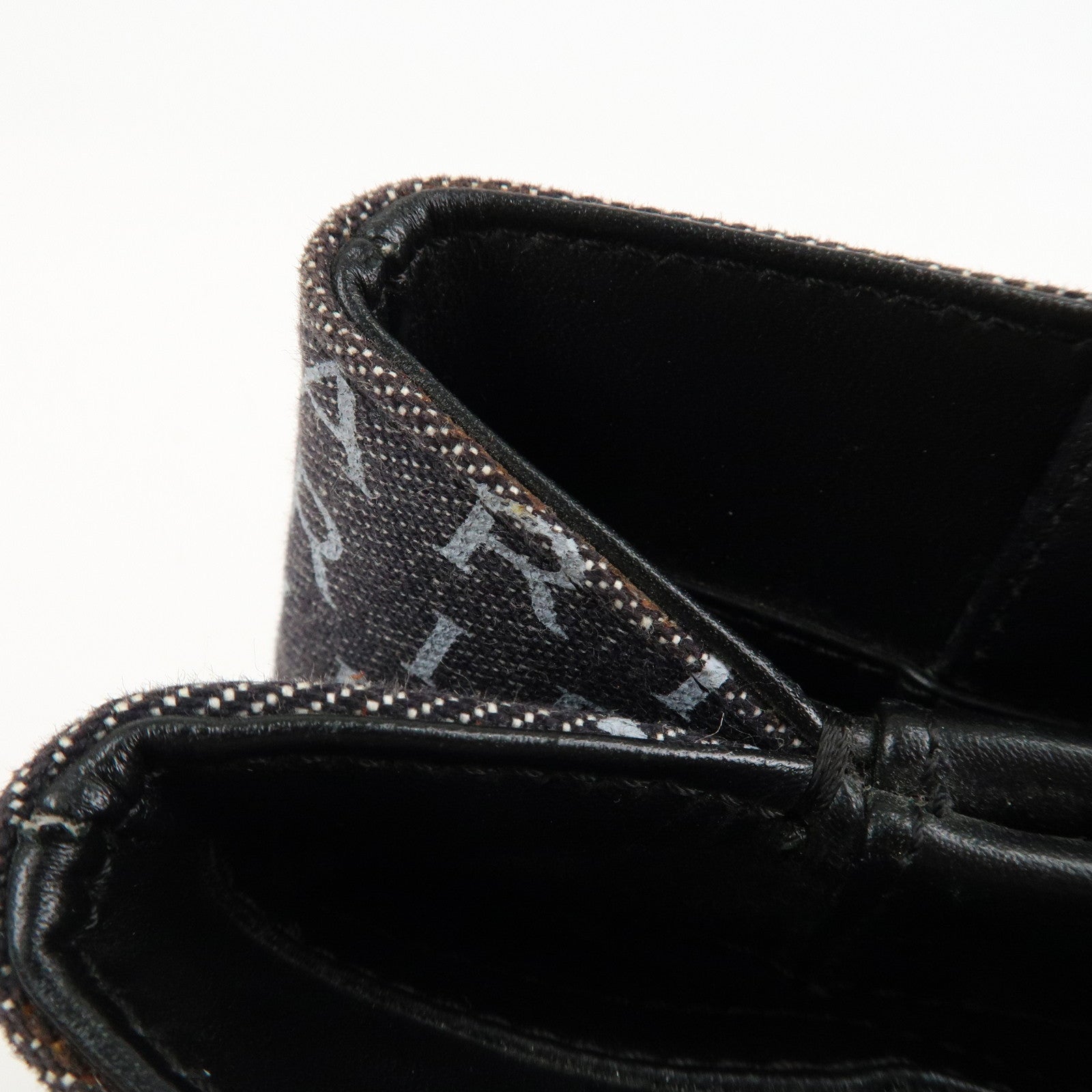 BVLGARI Logo Mania Canvas Leather Tote Bag Shoulder Bag Black Used