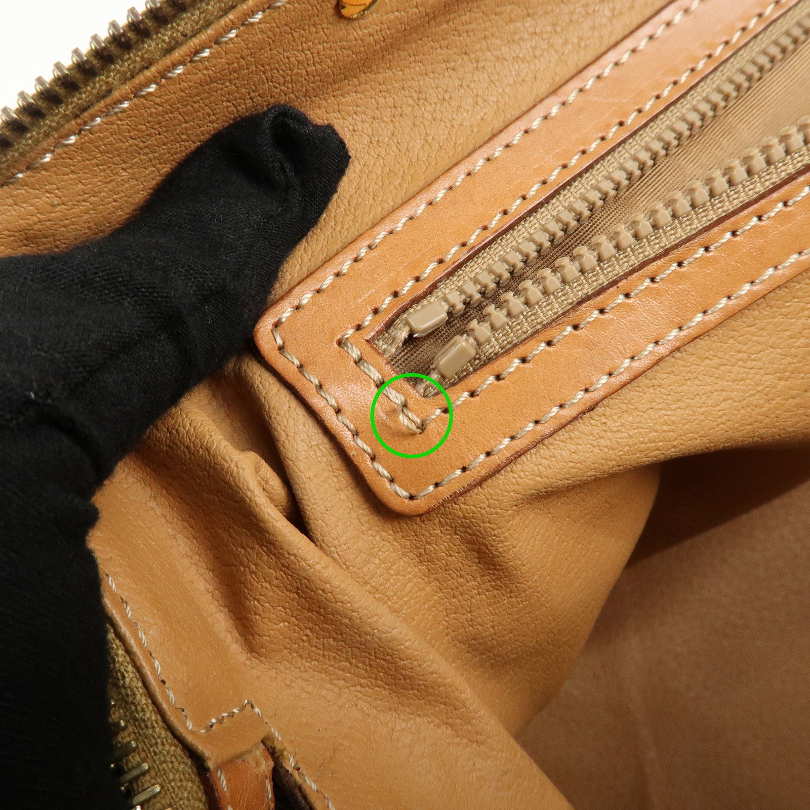 CELINE Macadam PVC Leather Boston Bag Hand Bag Brown Used