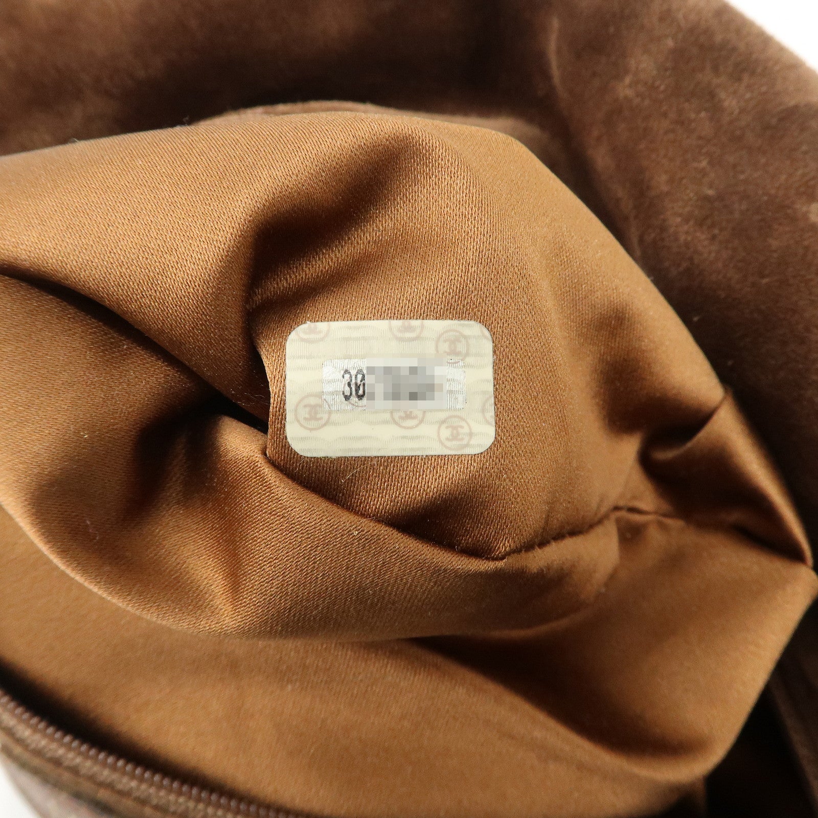 CHANEL Triple COCO Mark Suede Shoulder Bag Brown Silver Used