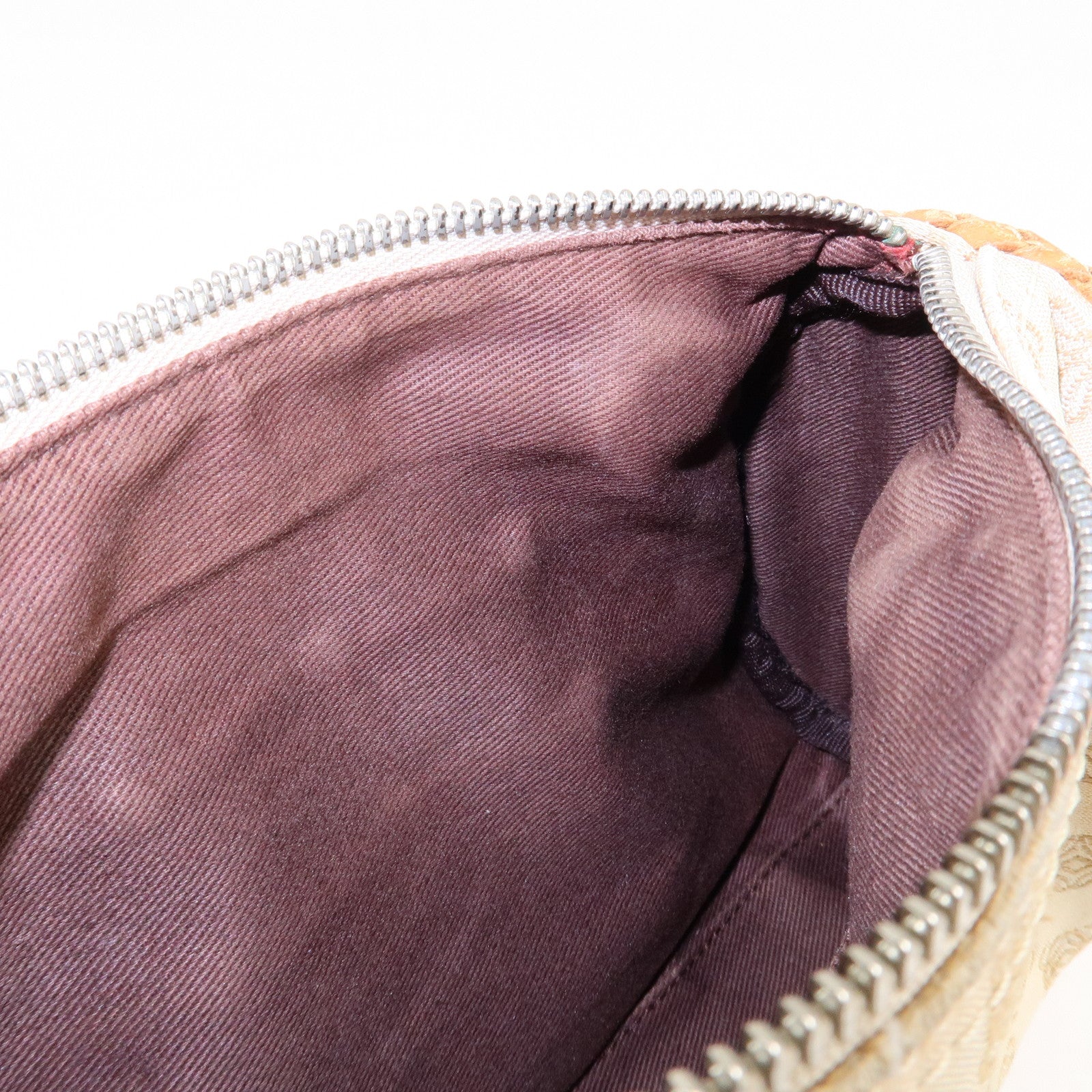 LOEWE Anagram Canvas Leather Shoulder Bag Boston Bag Beige Brown Used