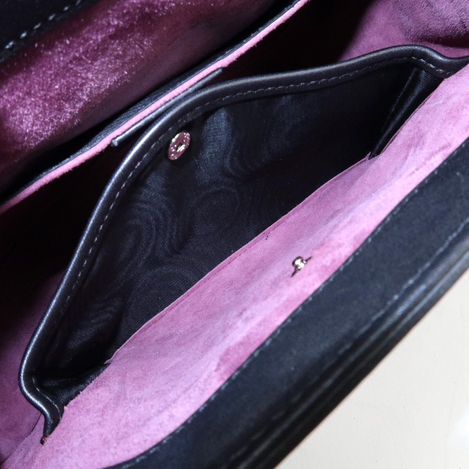 GUCCI Bamboo Leather 2Way Bag Hand Bag Black Handbag 353522 Used