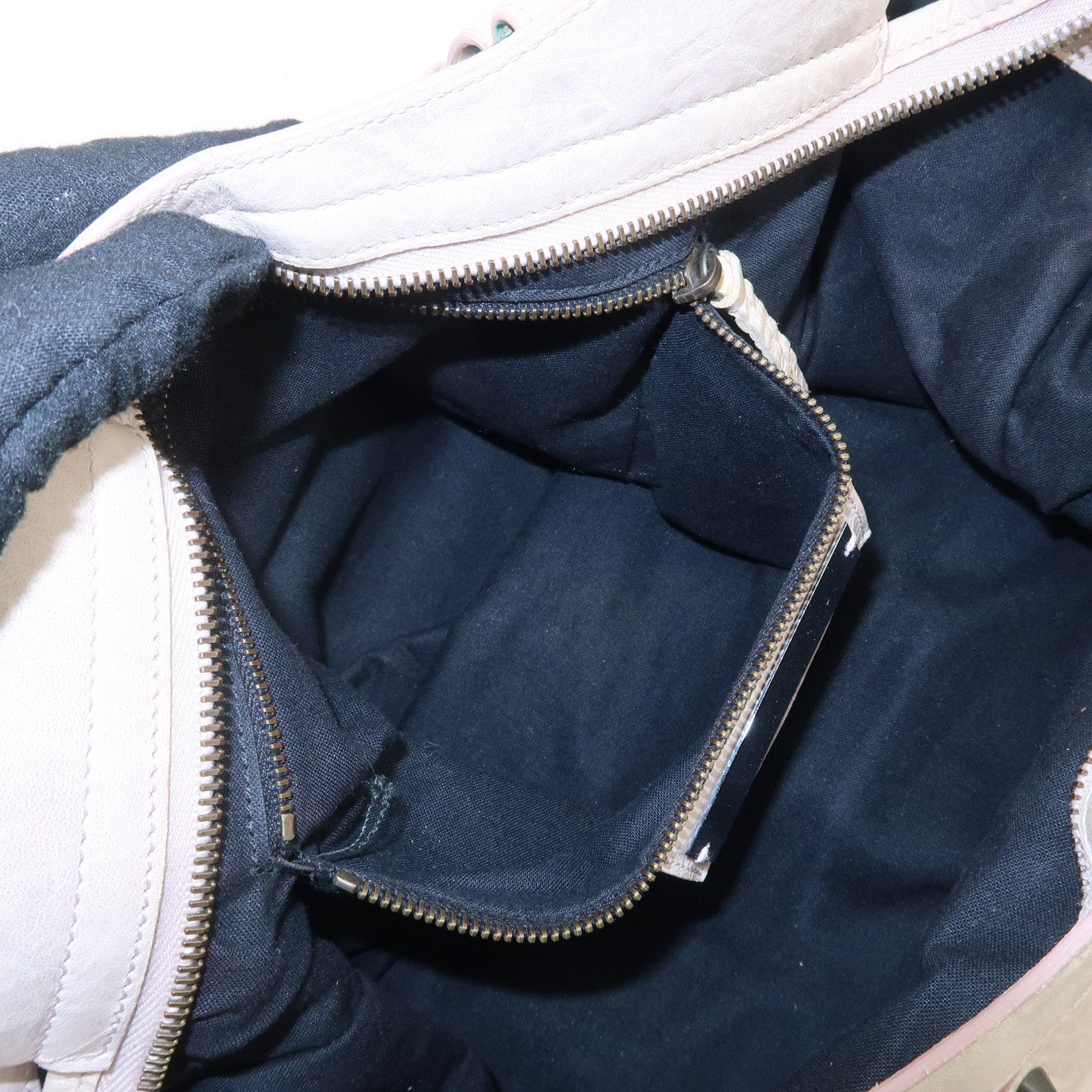 BALENCIAGA The City Leather 2Way Shoulder Bag Beige 115748 Used