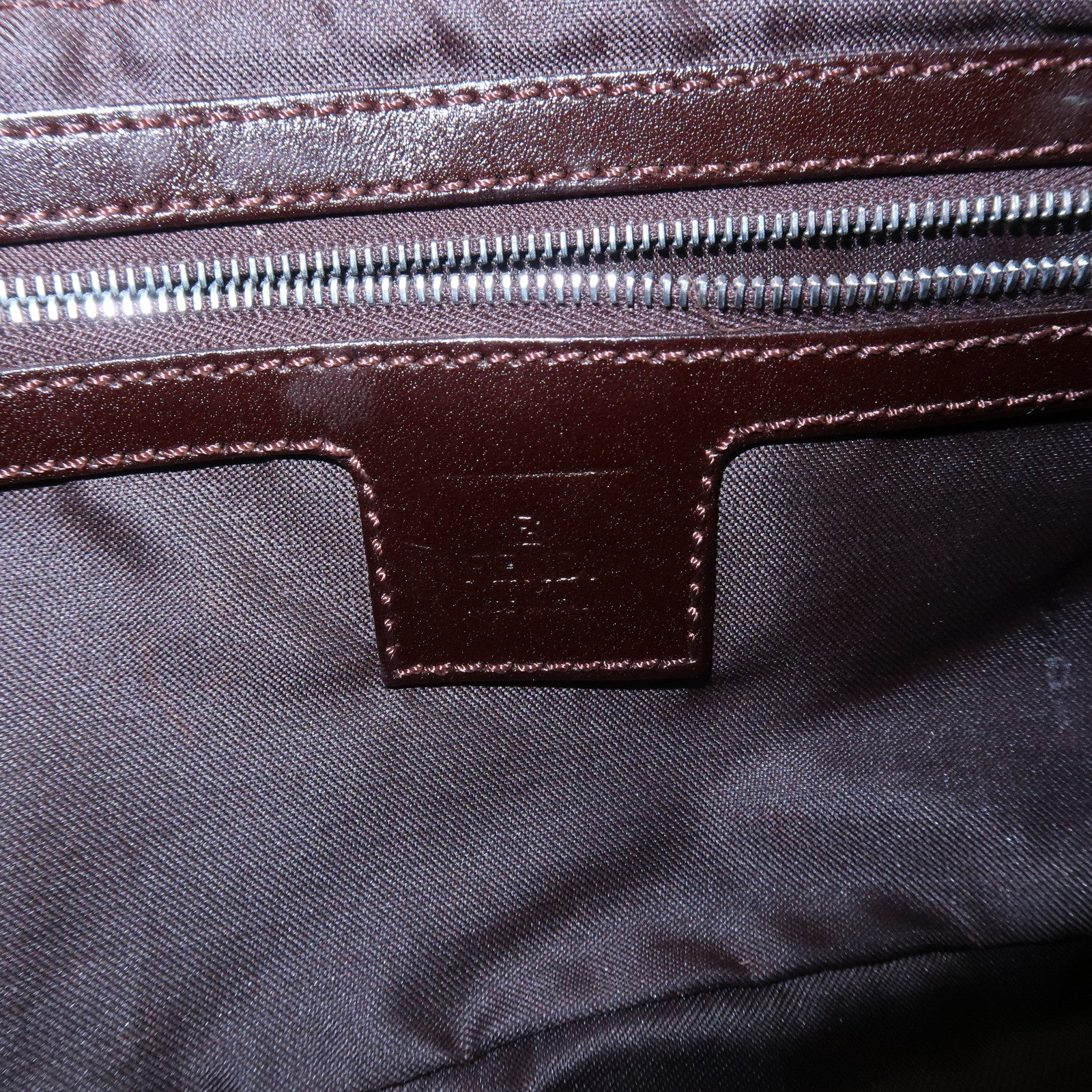 FENDI Mamma Baguette Zucca Canvas Shoulder Bag Brown Black 26424 Used