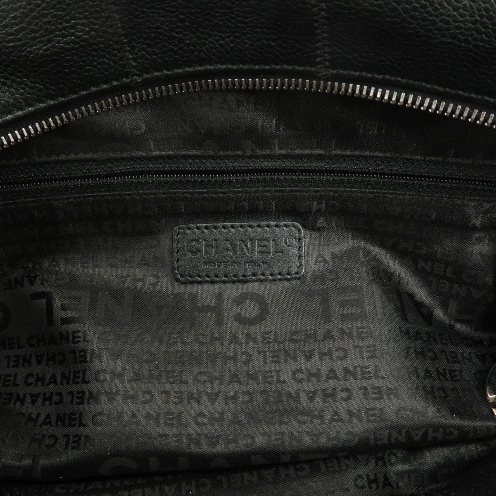 CHANEL Chocolate Bar Lamb Skin Boston Bag Black A26135 Used