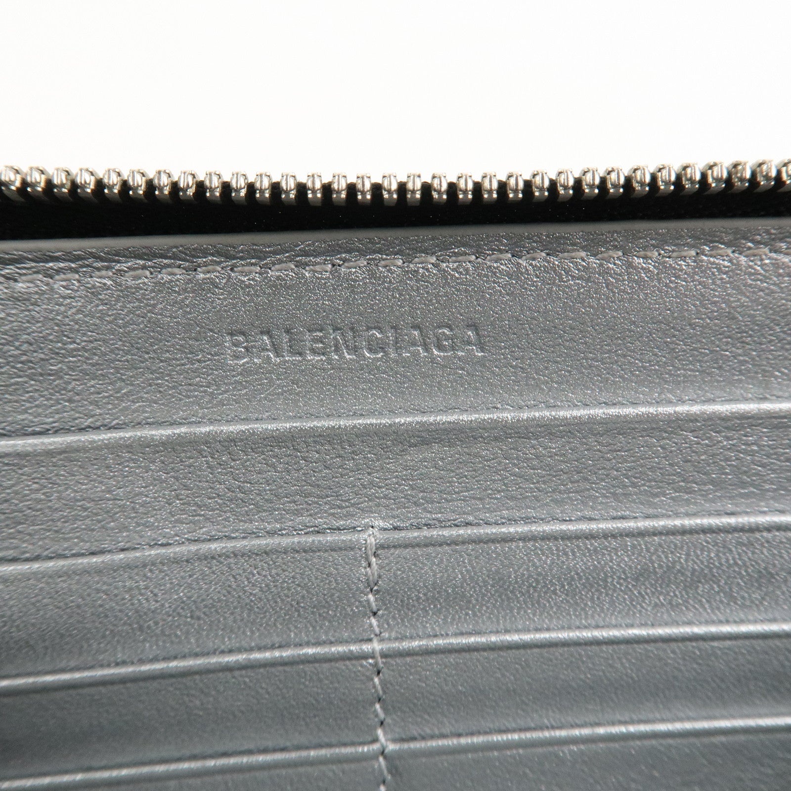 BALENCIAGA Leather Essentials Continental Wallet Black 664041 Used