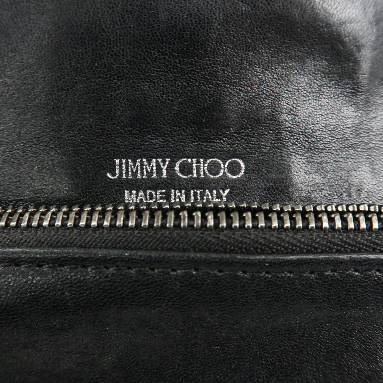 JIMMY CHOO Leather Chain Small Shoulder Bag Black Silver HDW Used
