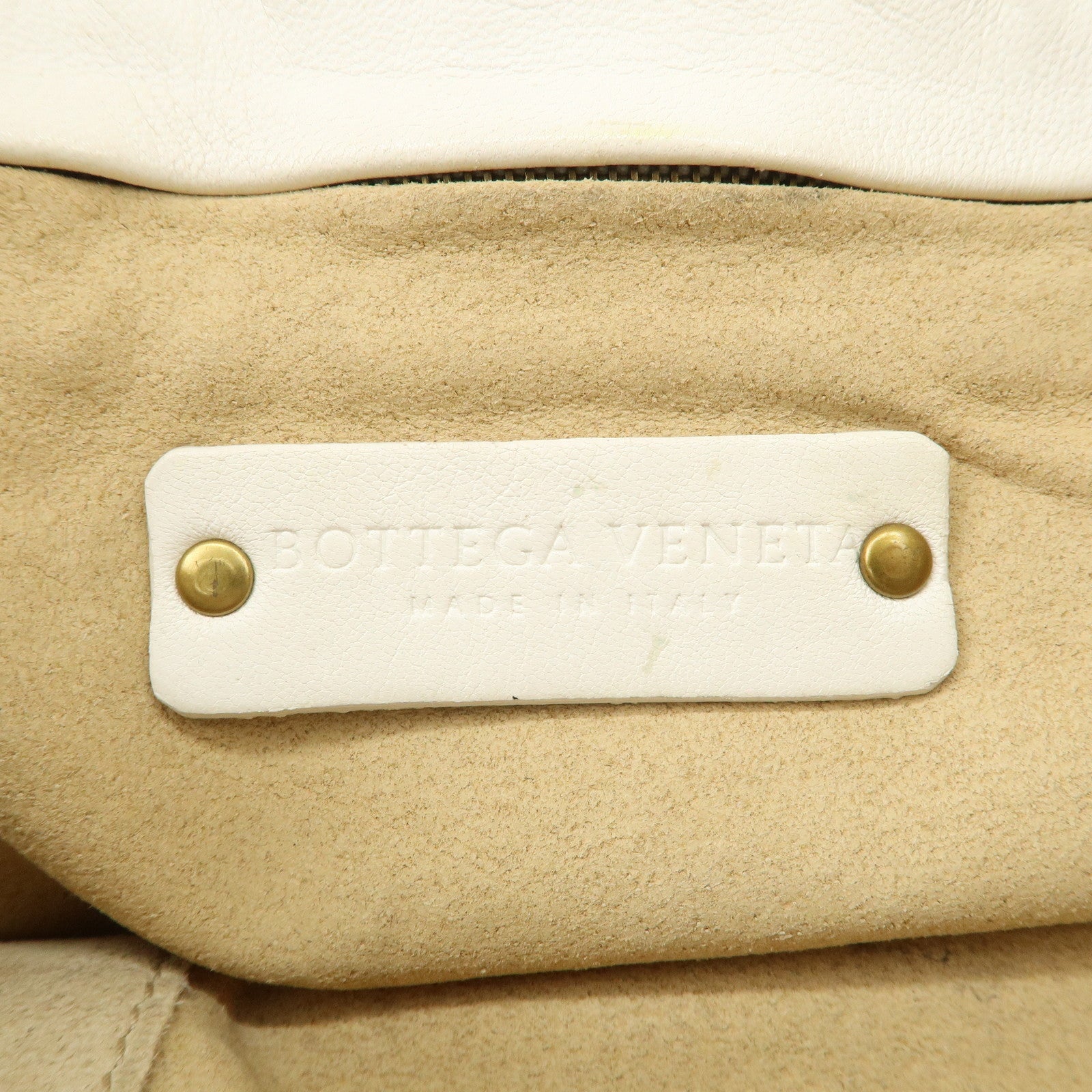 Bottega Veneta Intrecciato Leather Chain Shoulder Bag White Used