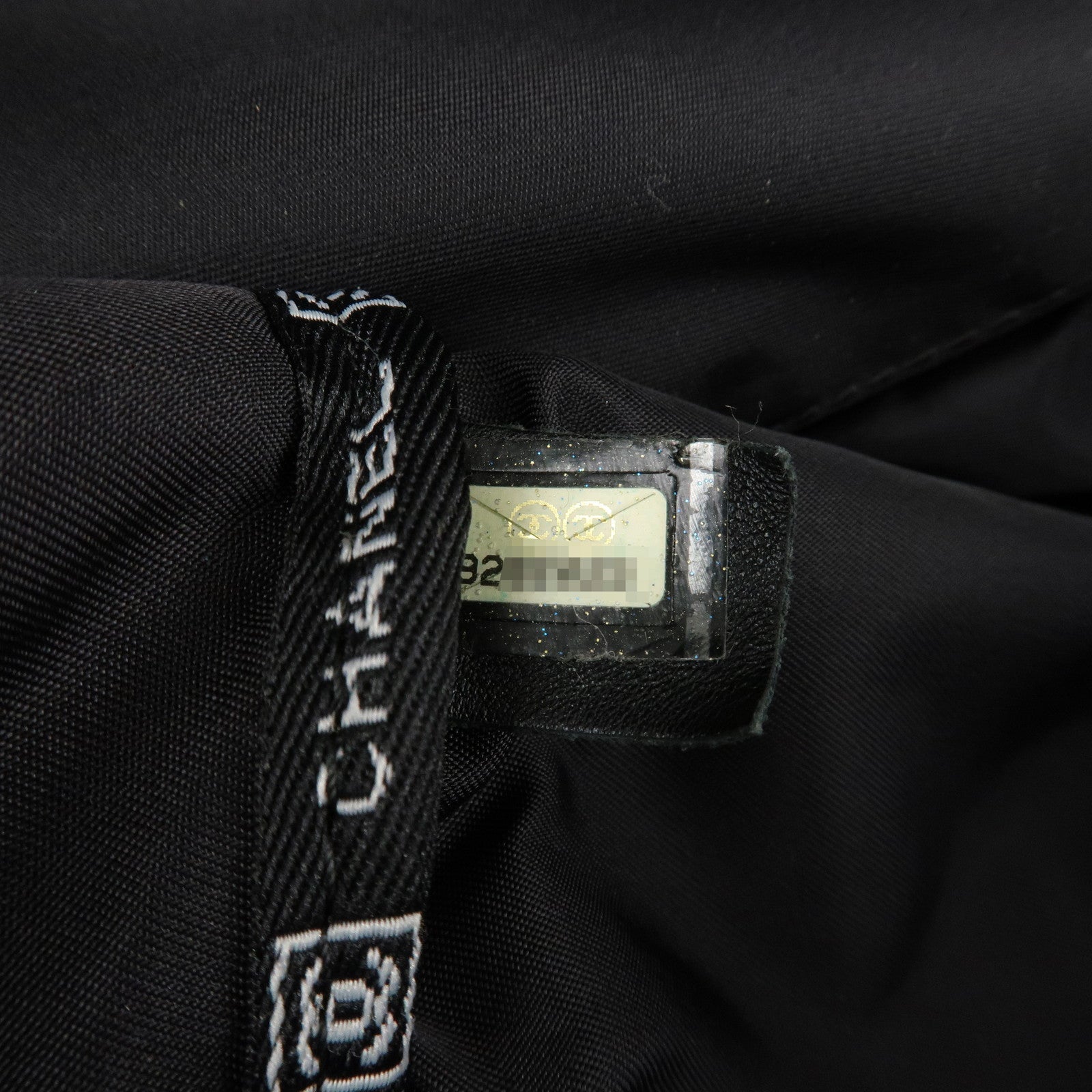 CHANEL Sports Line Felt Nylon Leather Boston Bag Black Used