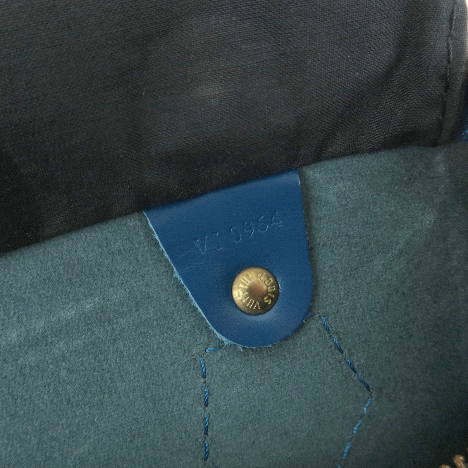 Louis Vuitton Epi Speedy 25 Hand Bag Boston Bag Blue M43015 Used