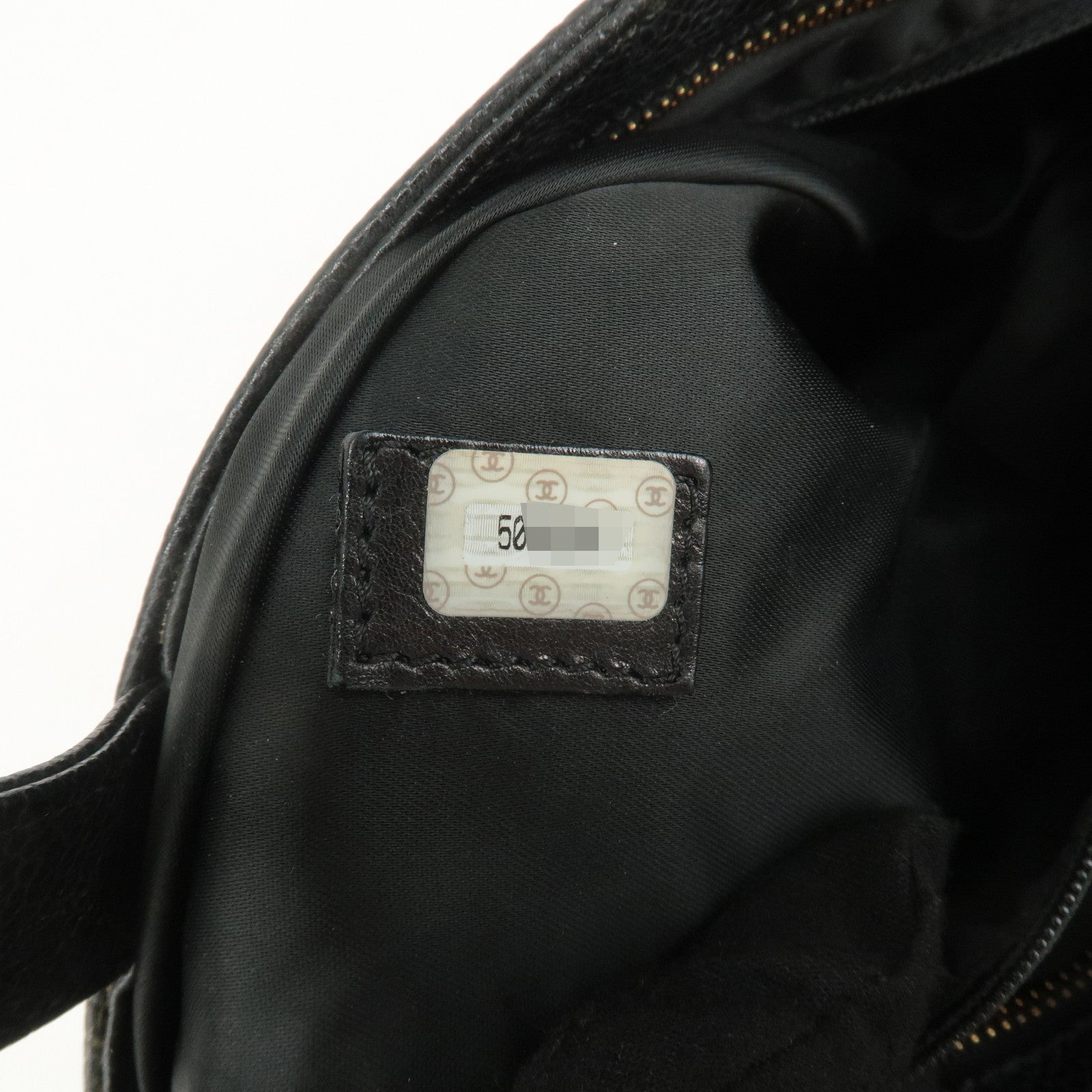 CHANEL Caviar Skin Tote Bag Shoulder Bag Hand Bag Black Used