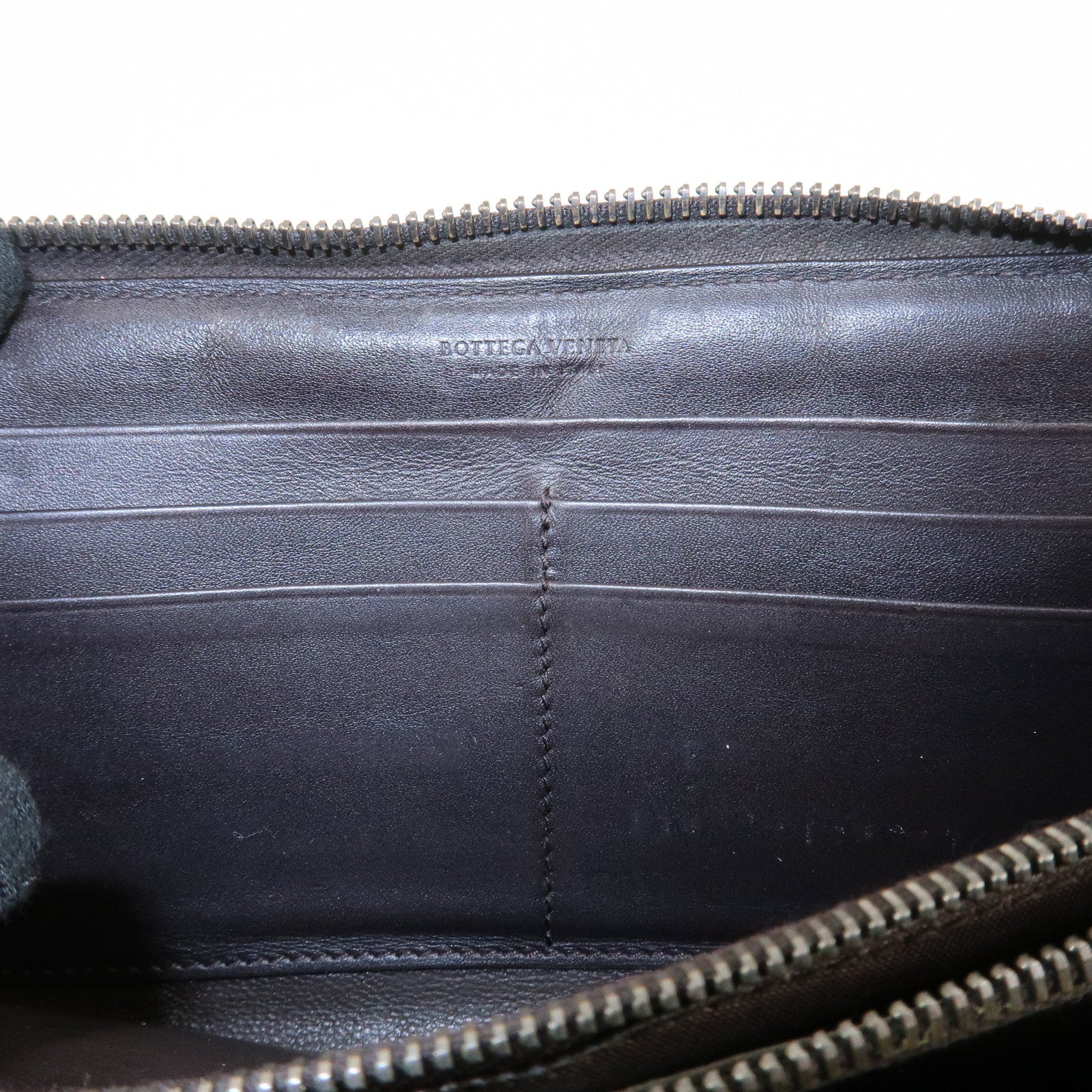 BOTTEGA VENETA Set of 2 Intrecciato Leather Zip Around Wallet Used