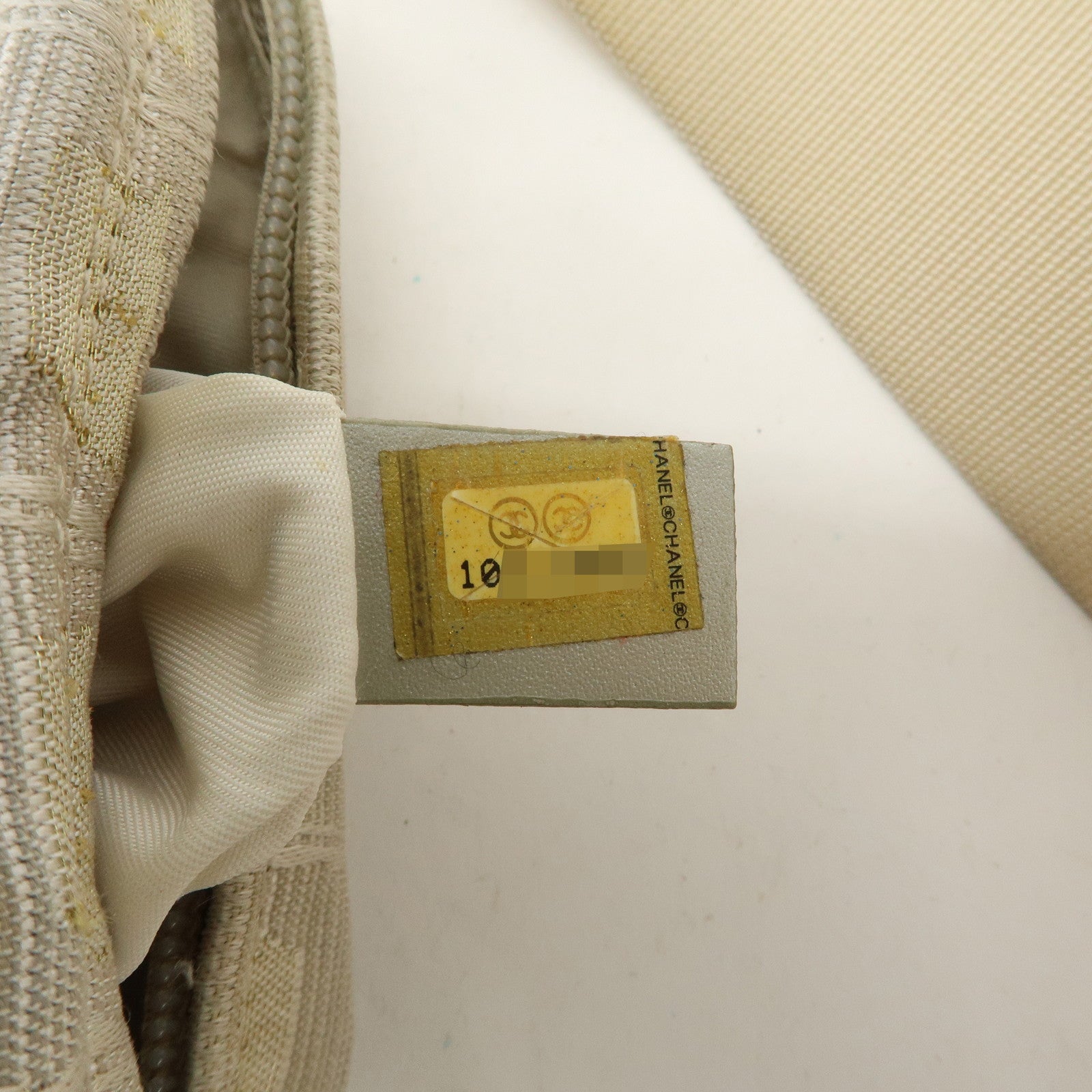 CHANEL New Travel Line Nylon Jacquard Leather Shoulder Bag Used