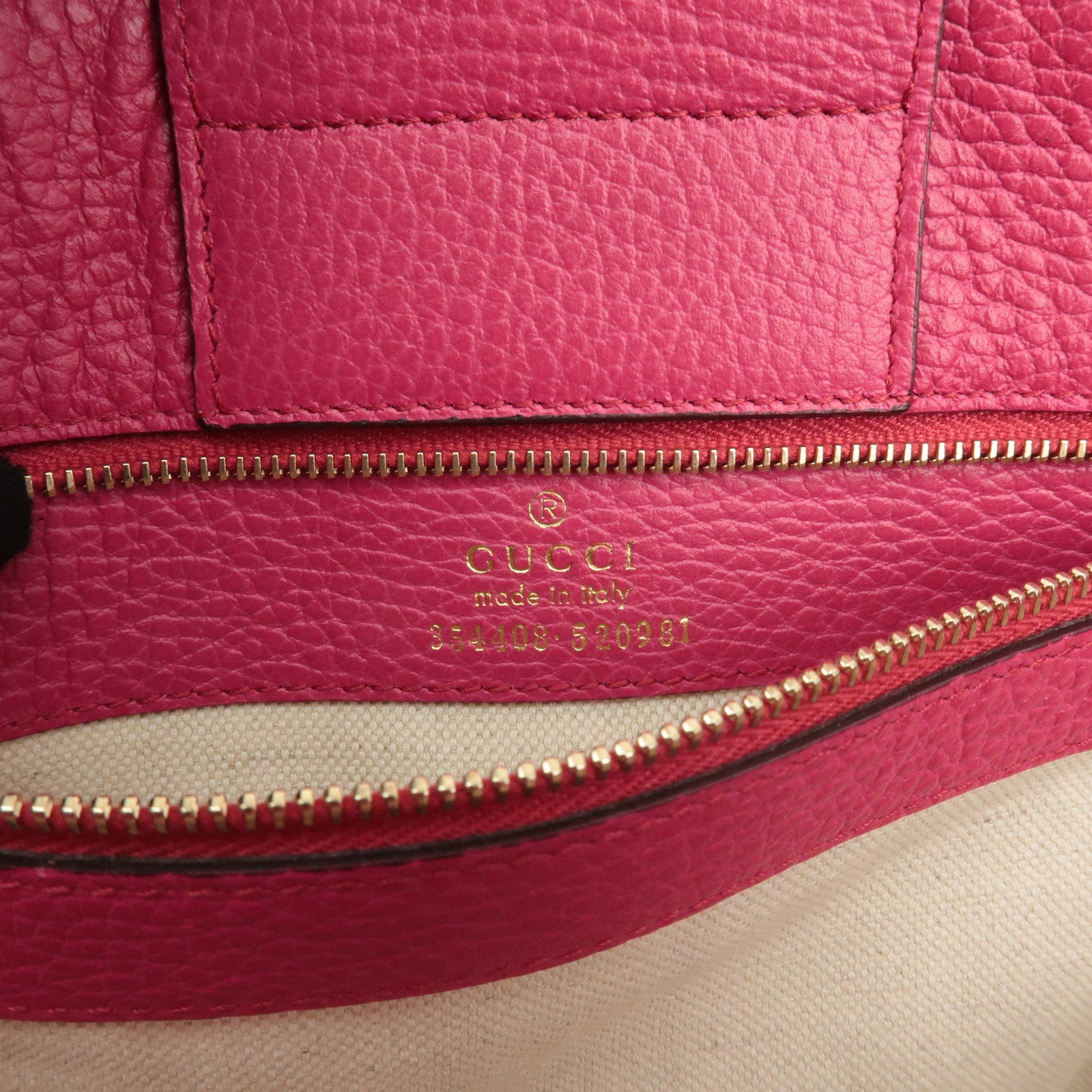 GUCCI Swing Canvas Leather Tote bag Hand Bag Pink 354408 Used