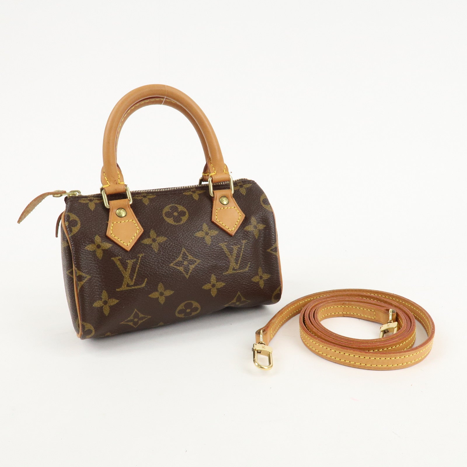 Louis Vuitton Monogram Mini Speedy & Strap M41534 J00145 Used