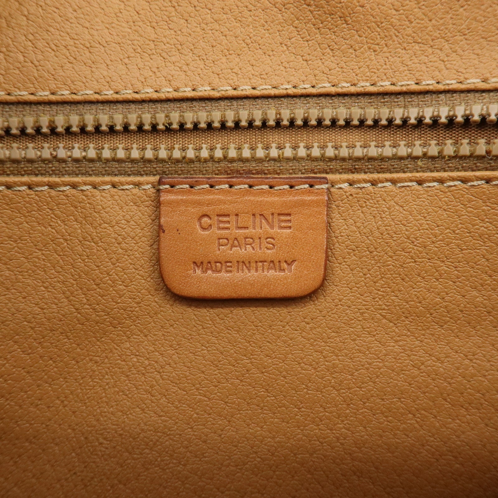CELINE Macadam PVC Leather Boston Bag Brown Used