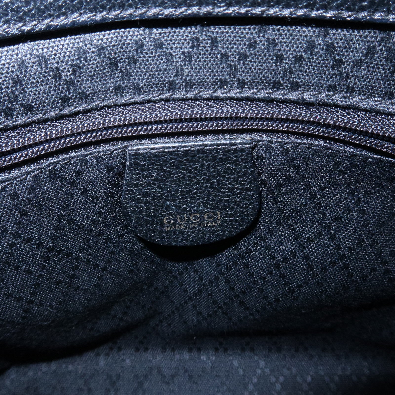 GUCCI Bamboo Suede Leather Hand Bag Black 000.122.0316 Used