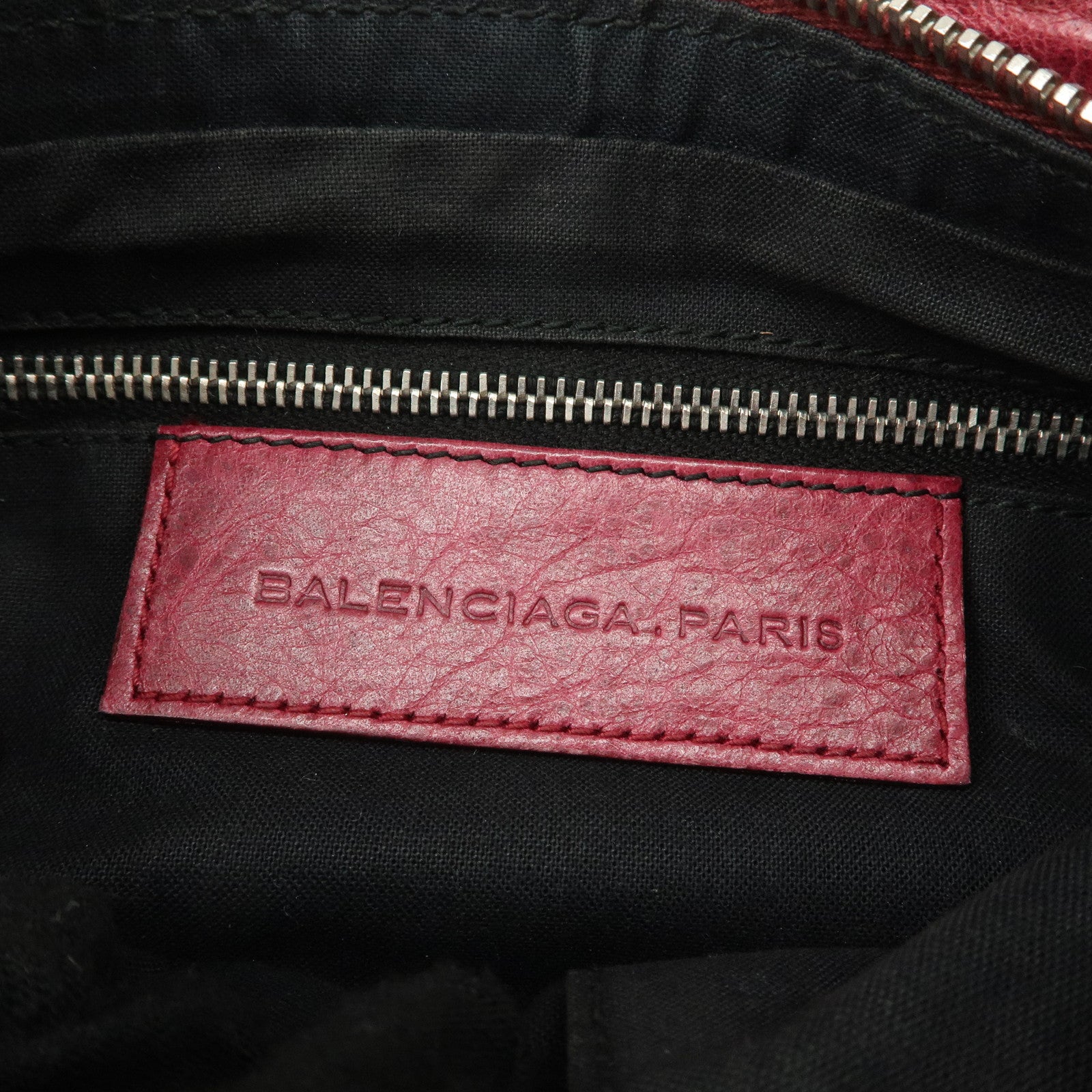 BALENCIAGA The Giant Hip Leather Shoulder Bag Hand Bag Wine Used