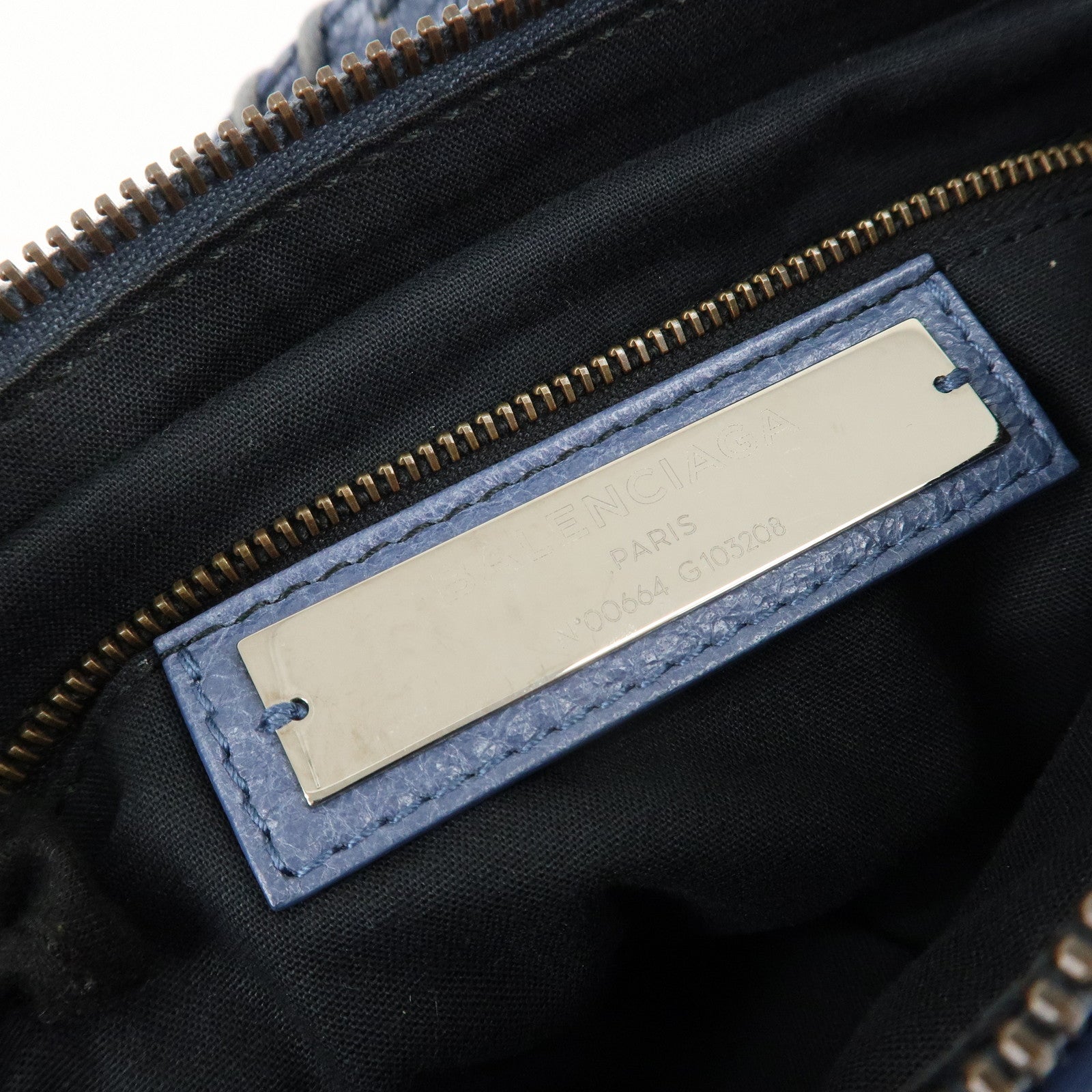 BALENCIAGA The First Leather 2Way Bag Hand Bag Blue Used