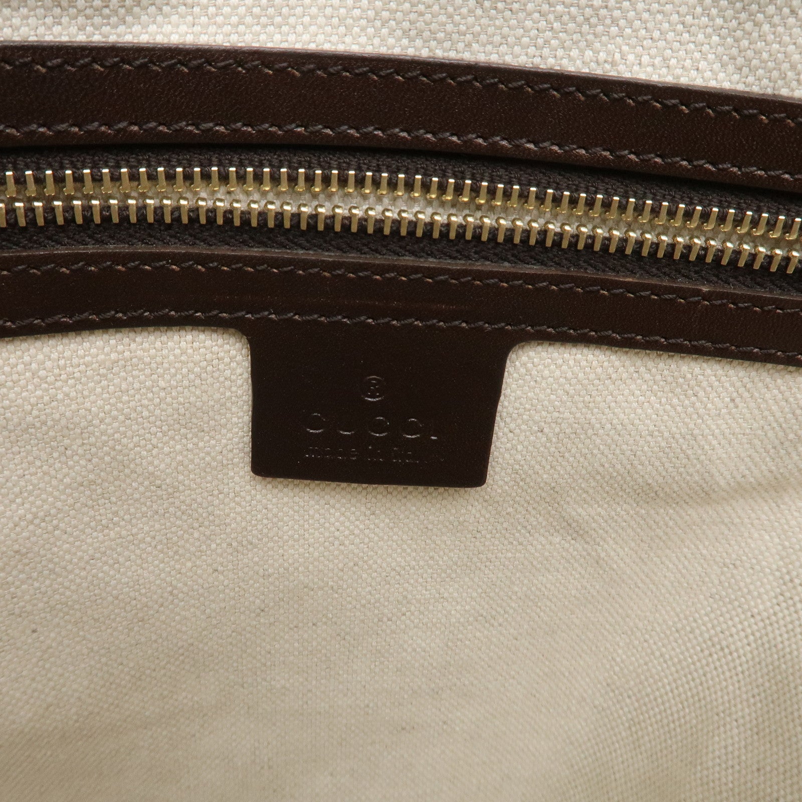 GUCCI Sherry GG Canvas Leather Tote Bag Beige Brown 257341 Used