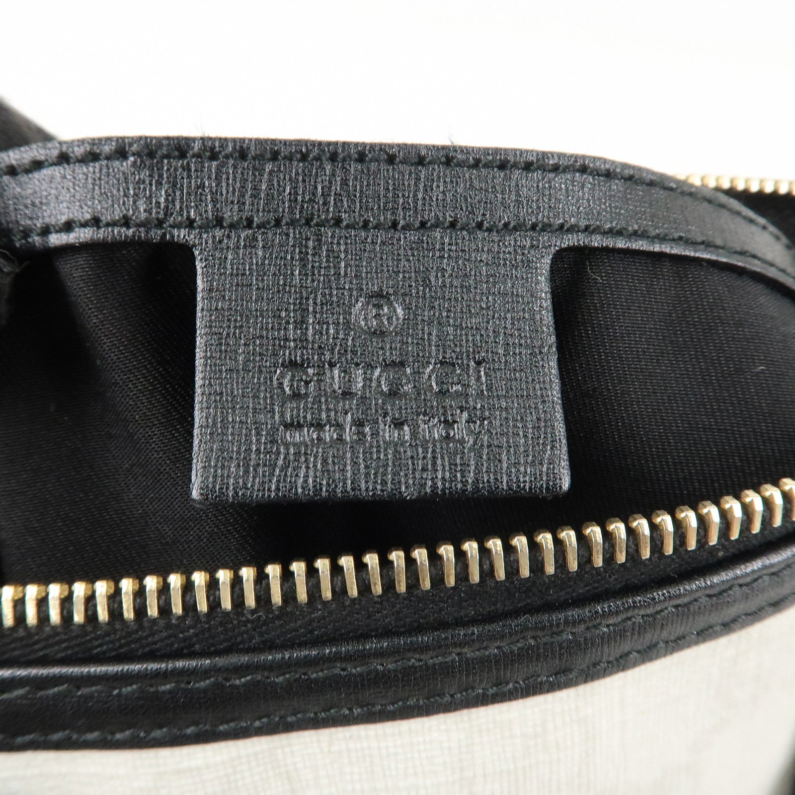 GUCCI GG Supreme Patent Leather Mini Boston Bag Ivory Black 193604 Used