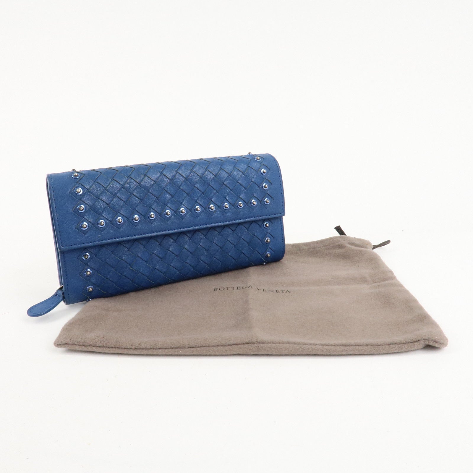 BOTTEGA VENETA Set of 2 Intrecciato Leather Long Wallet 114076 Used