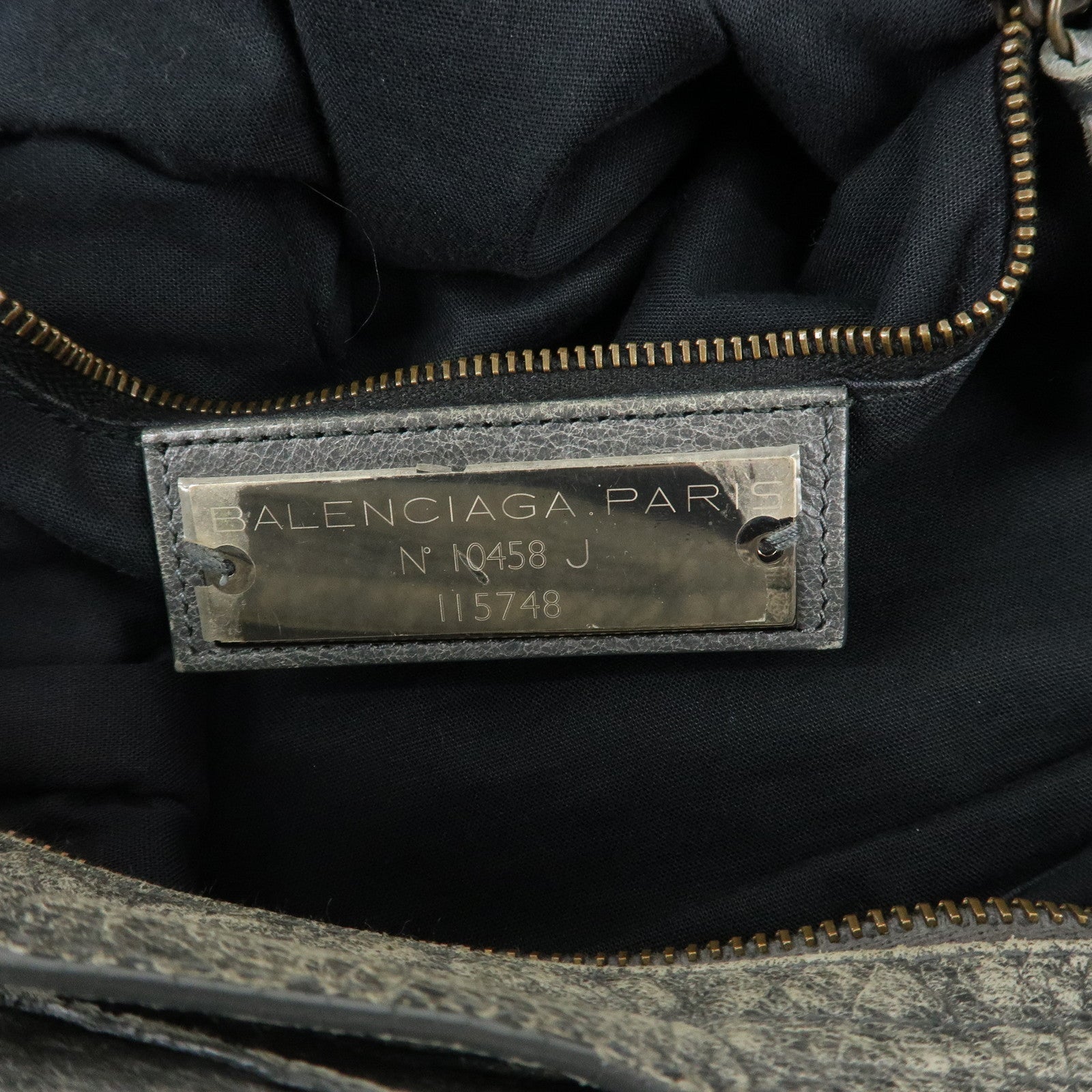 BALENCIAGA The City Leather 2Way Shoulder Bag Gray 115748 Used
