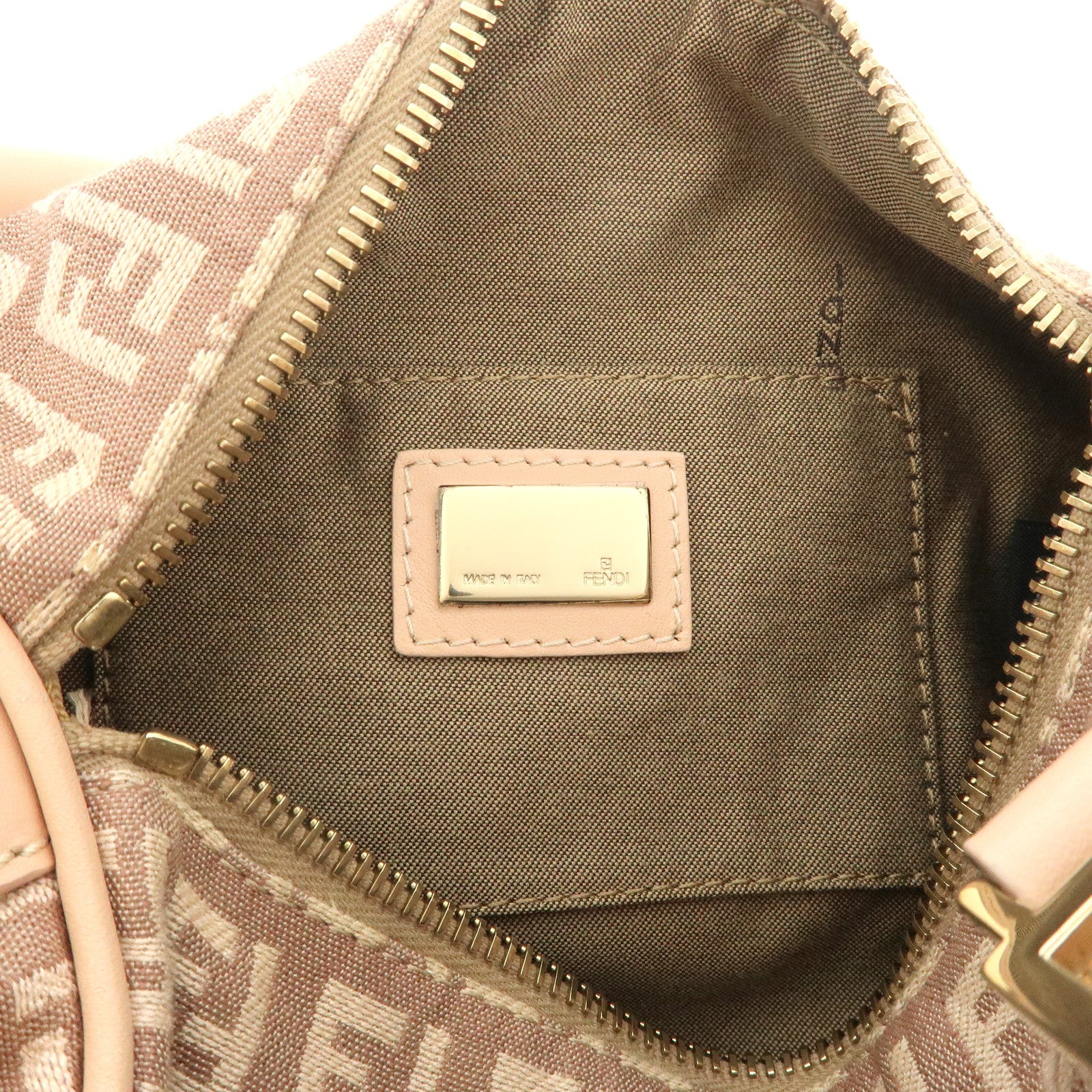 FENDI Zucchino Canvas Leather Mini Boston Bag Pink 8BL071 Used