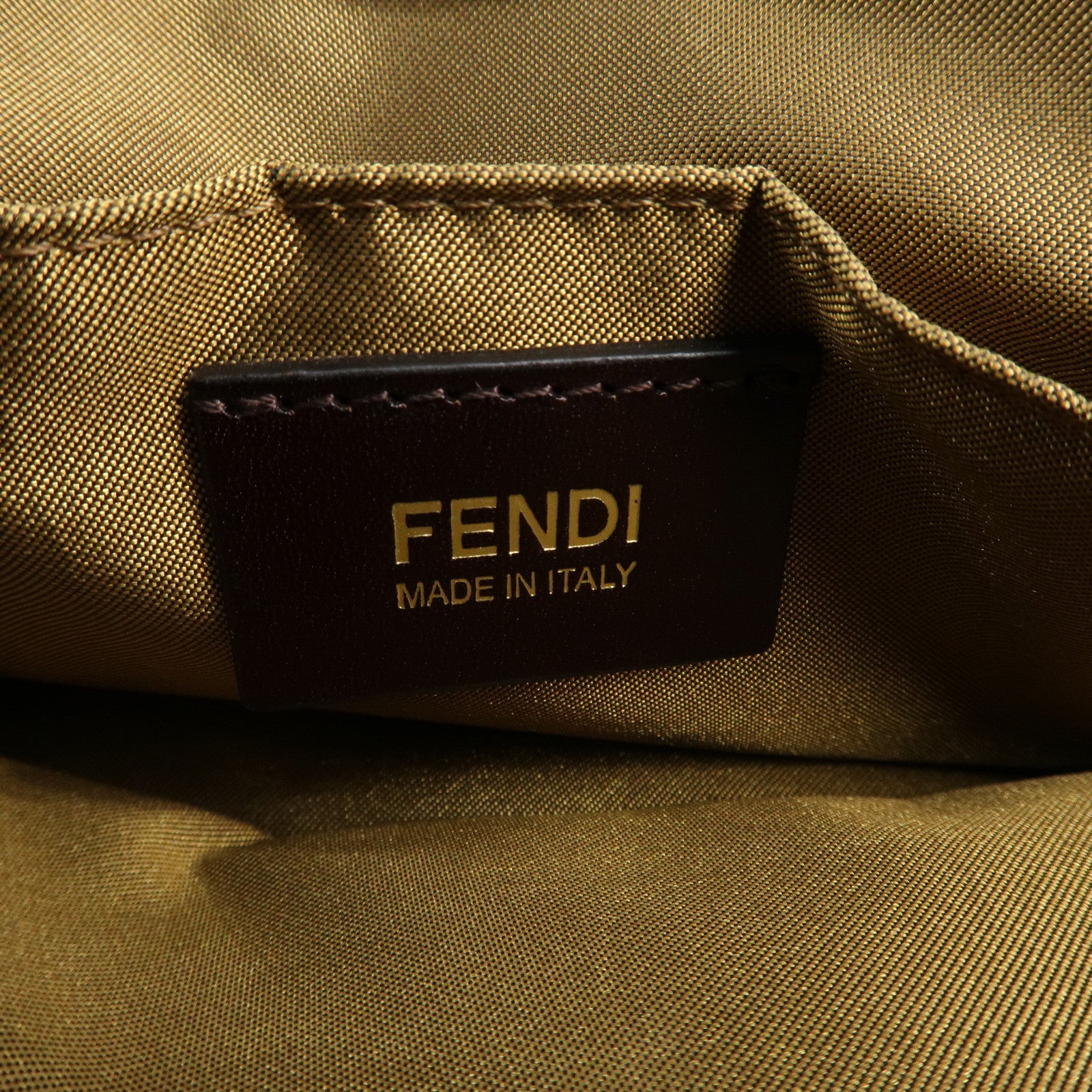 FENDI Zucca PVC Nylon Tote Bag Star Punching Brown Black 8BH223 Used