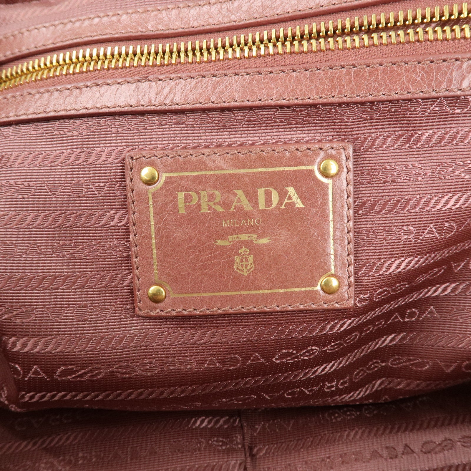 PRADA Leather 2Way Hand Bag Shoulder Bag Pink BL0821 Used