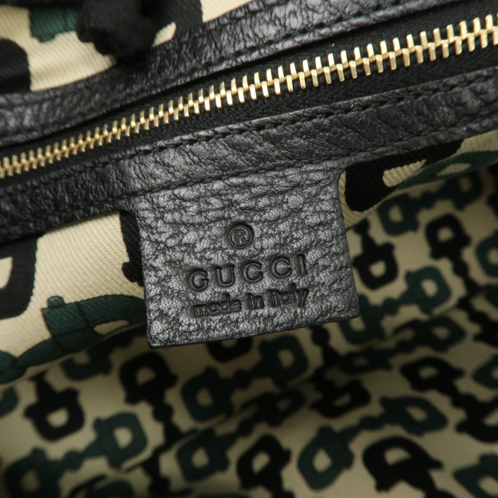 GUCCI Leather Horsebit Tote Bag Hand Bag Black 137385 Used