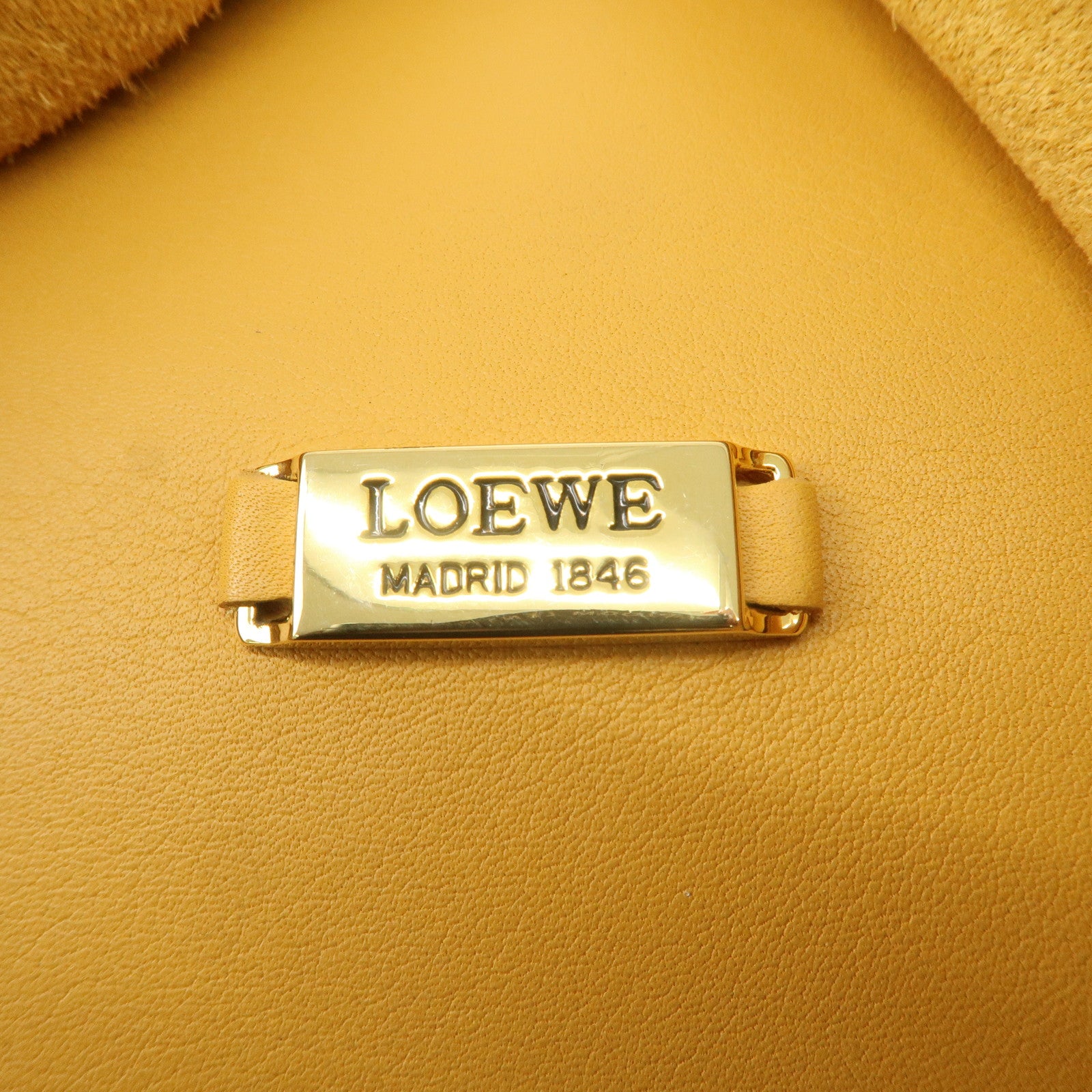 LOEWE Leather Anton Backpack Rucksack Shoulder Bag Yellow Used