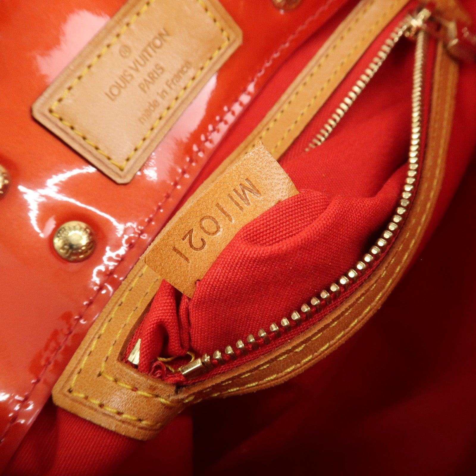 Louis Vuitton Monogram Vernis Lead PM Hand Bag M91088 Rouge Used