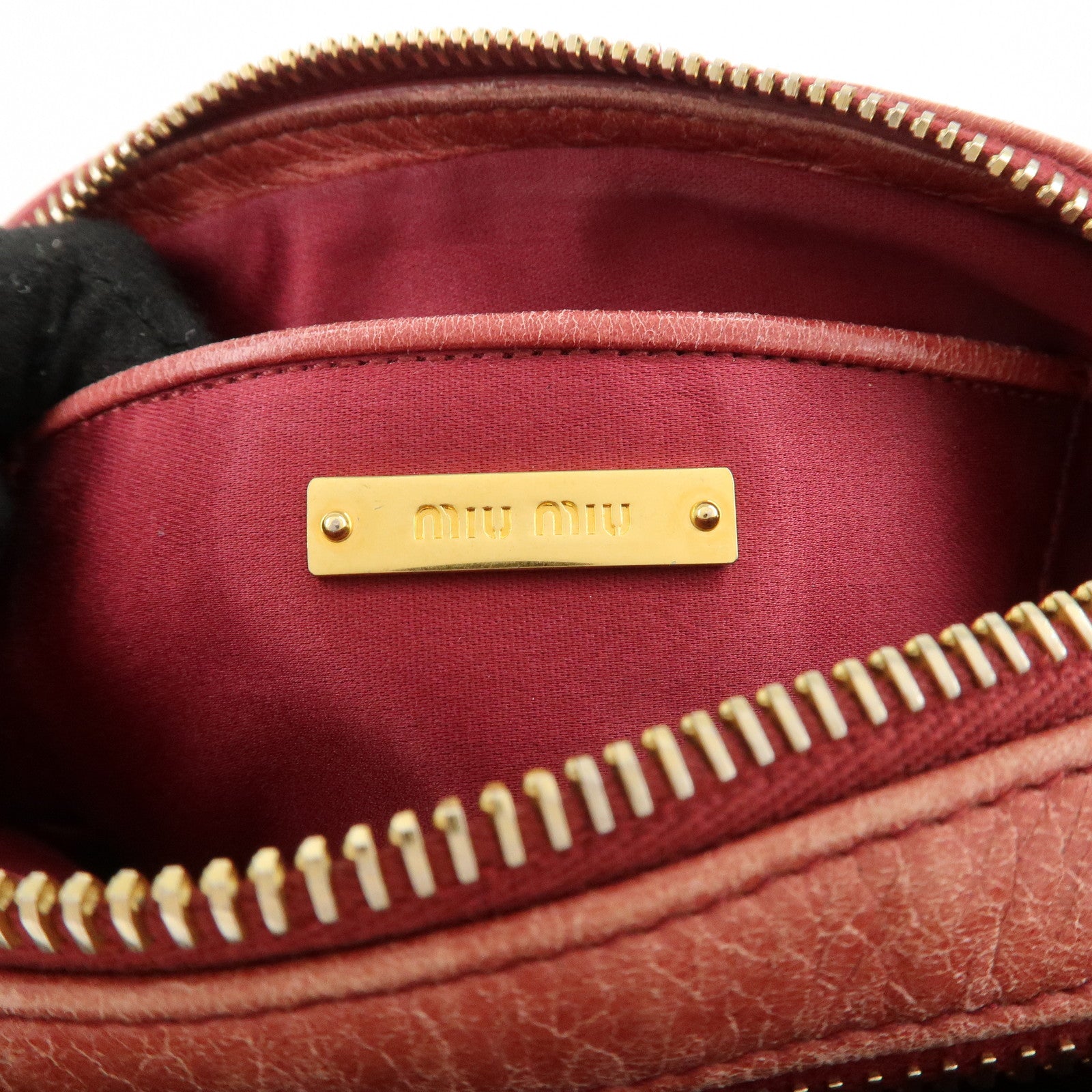 MIU MIU Leather Shoulder Bag Crossbodyb Bag Pink 5BH543 Used