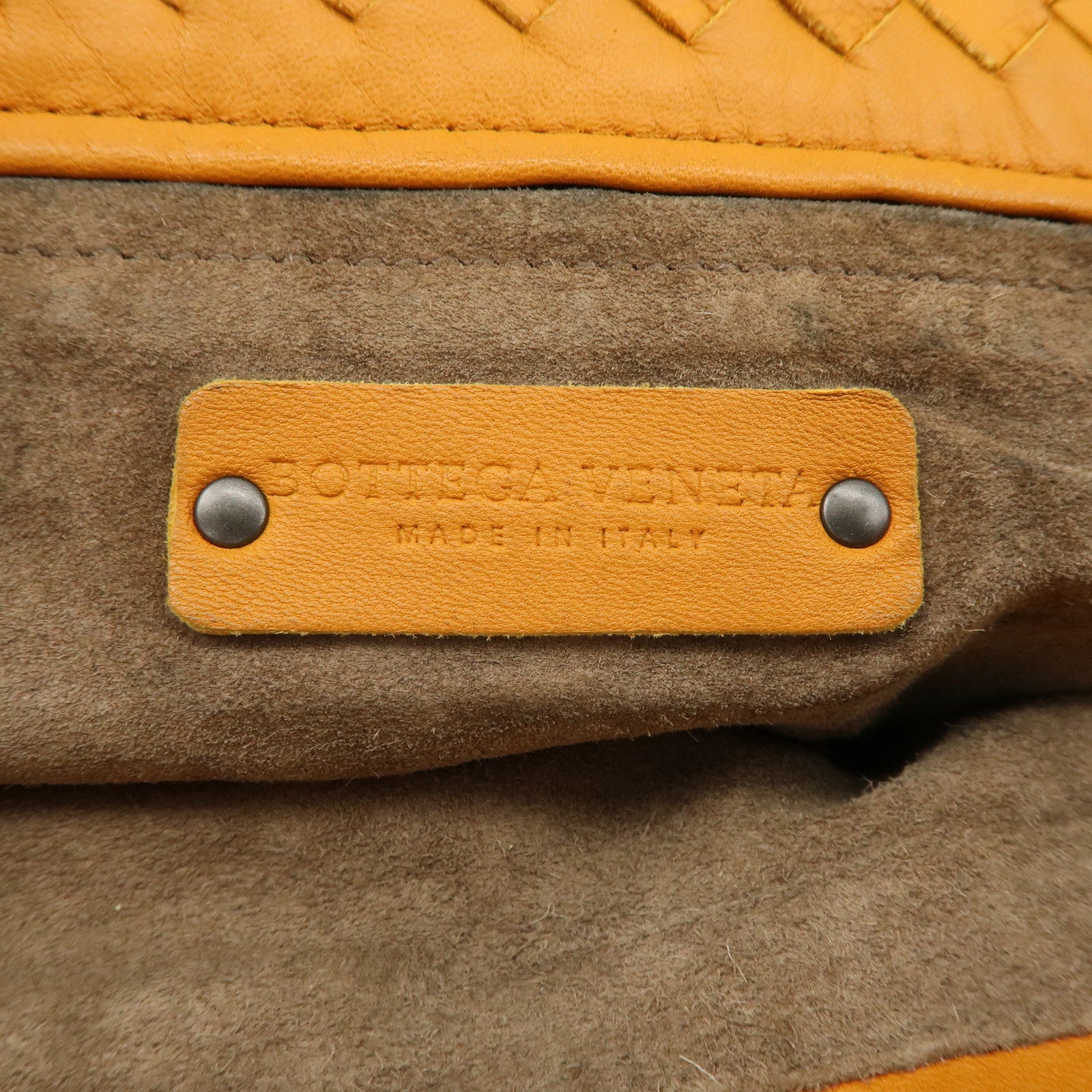 Bottega Veneta Intrecciato leather Tote Bag Orange 179320 Used