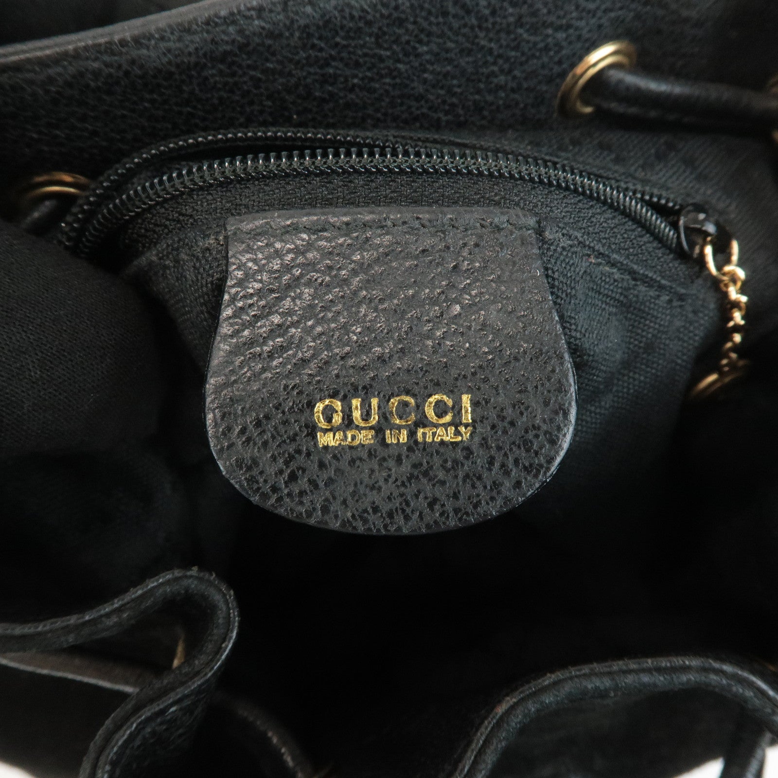GUCCI Bamboo Suede Leather Mini Back Pack Black 00.2034.0030 Used
