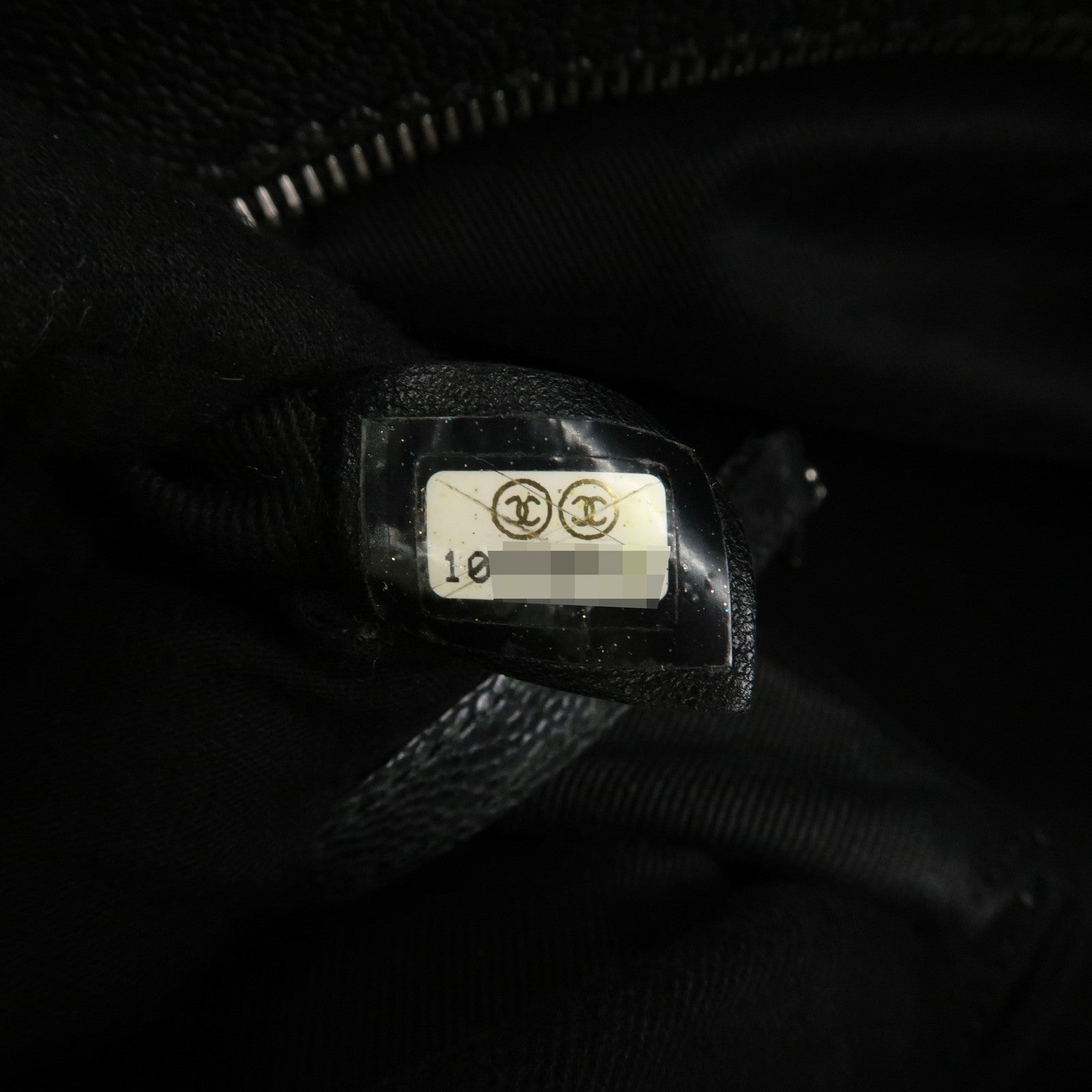 CHANEL Matelasse Caviar Skin Boston Bag Hand Bag Black A33046 Used