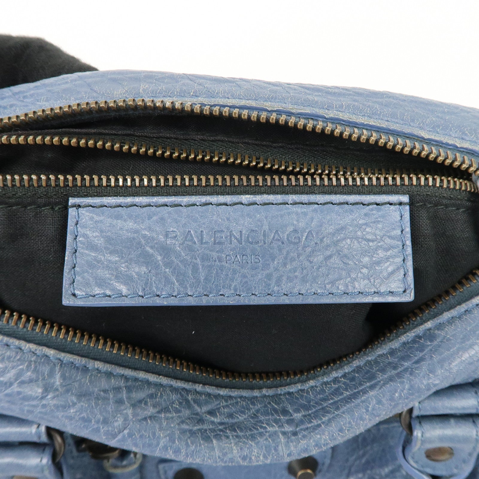 BALENCIAGA Classic Mini Twiggy Leather 2Way Bag Blue 327103 Used