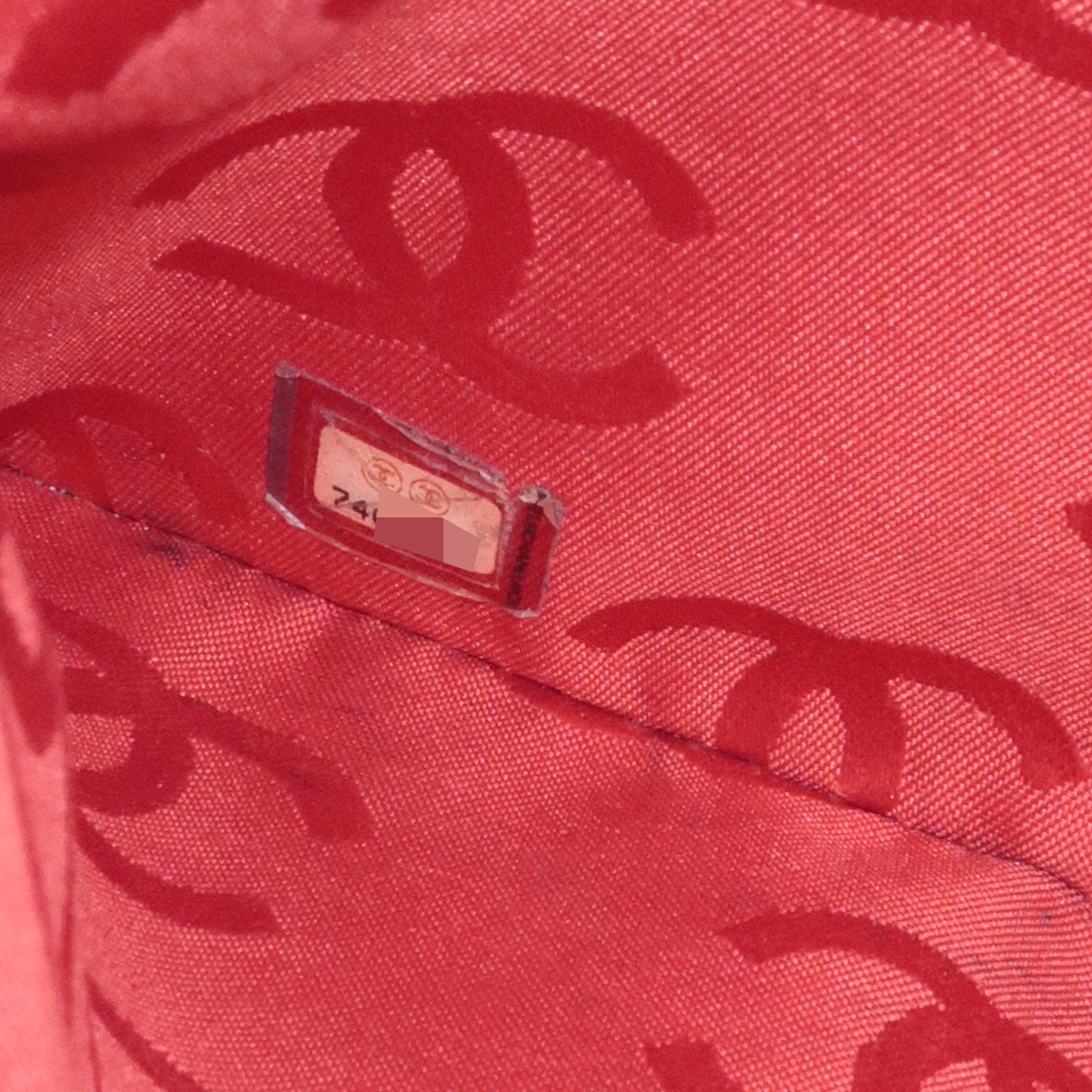 CHANEL Caviar Skin COCO Mark Tote Bag Hand Bag Red Used