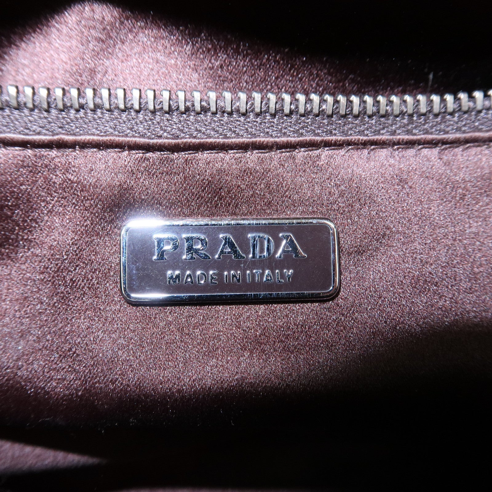 PRADA Patent Leather Shoulder Bag Brown Used