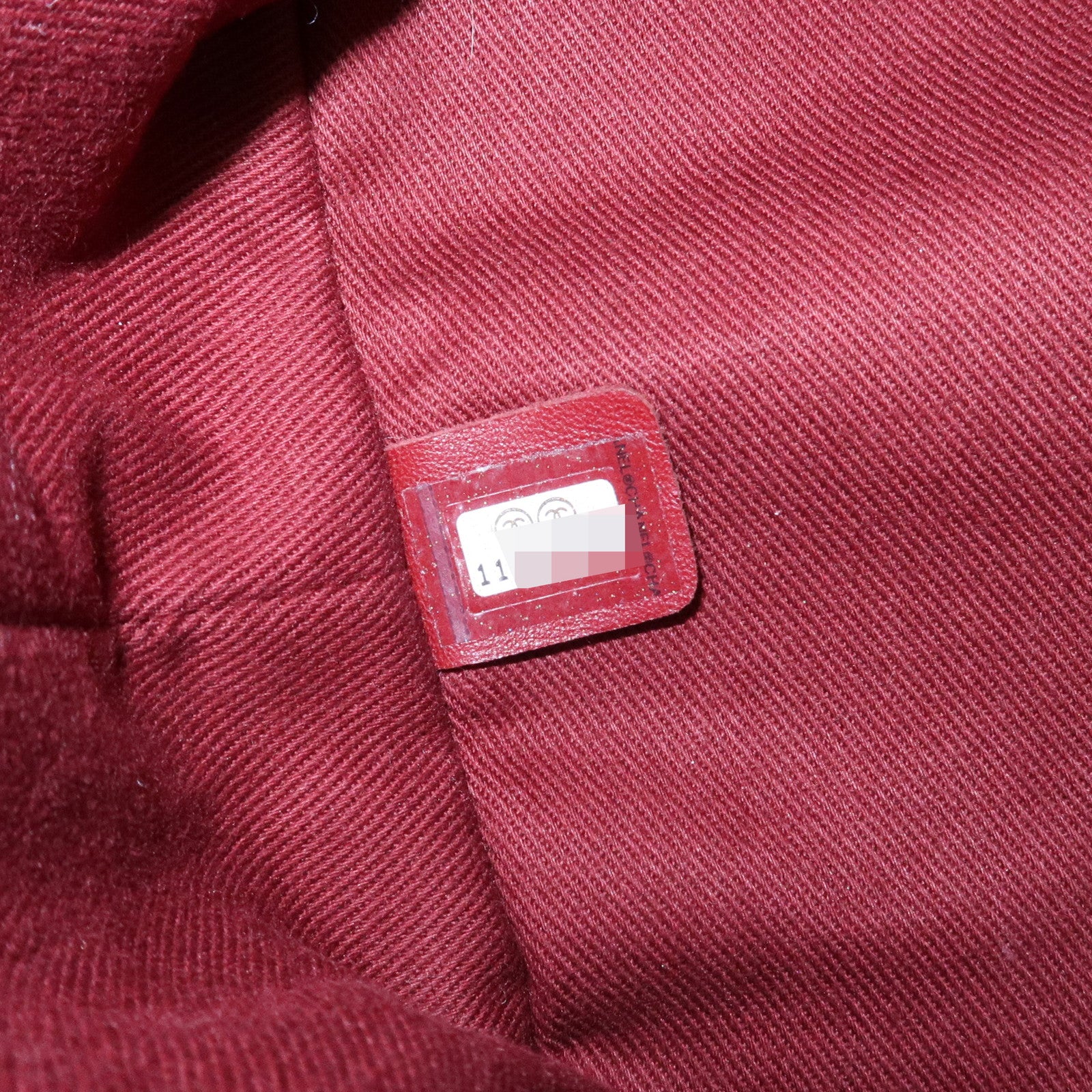 CHANEL Cambon Line Lamb Skin Cotton Club Hand Bag Bronze A34318 Used