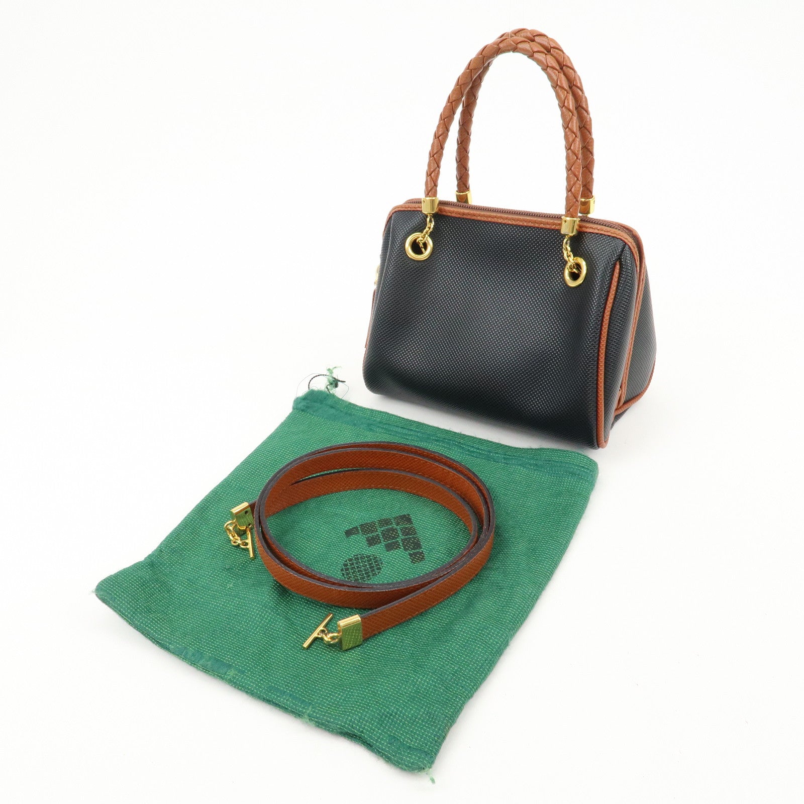 BOTTEGA VENETA Intrecciato PVC Leather Marco Polo Tassel Hand Bag Used
