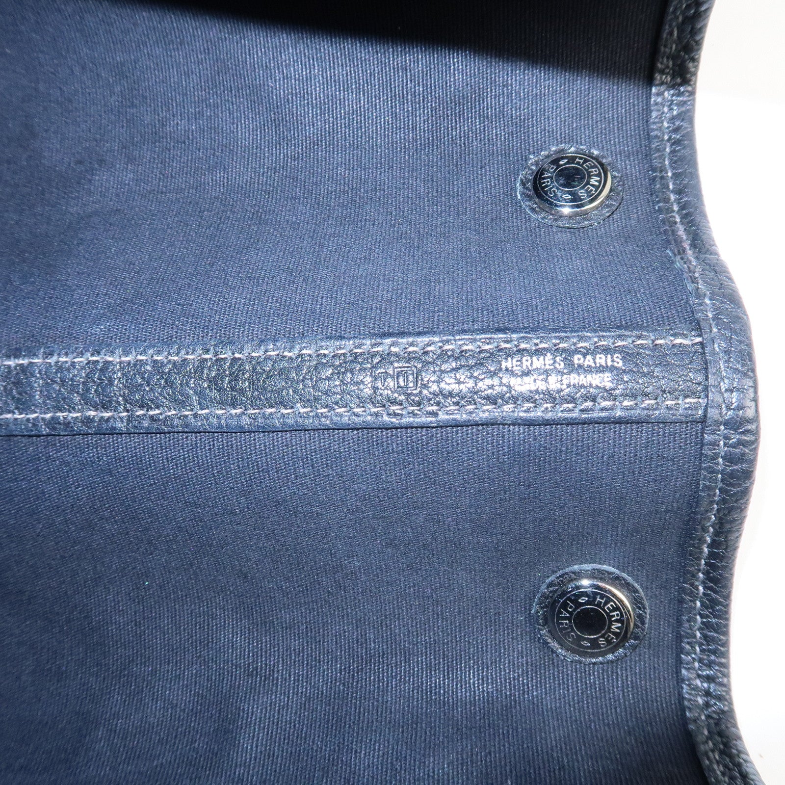 HERMES Toile Officier Negonda Garden Party PM I Stamped Tote Bag Used