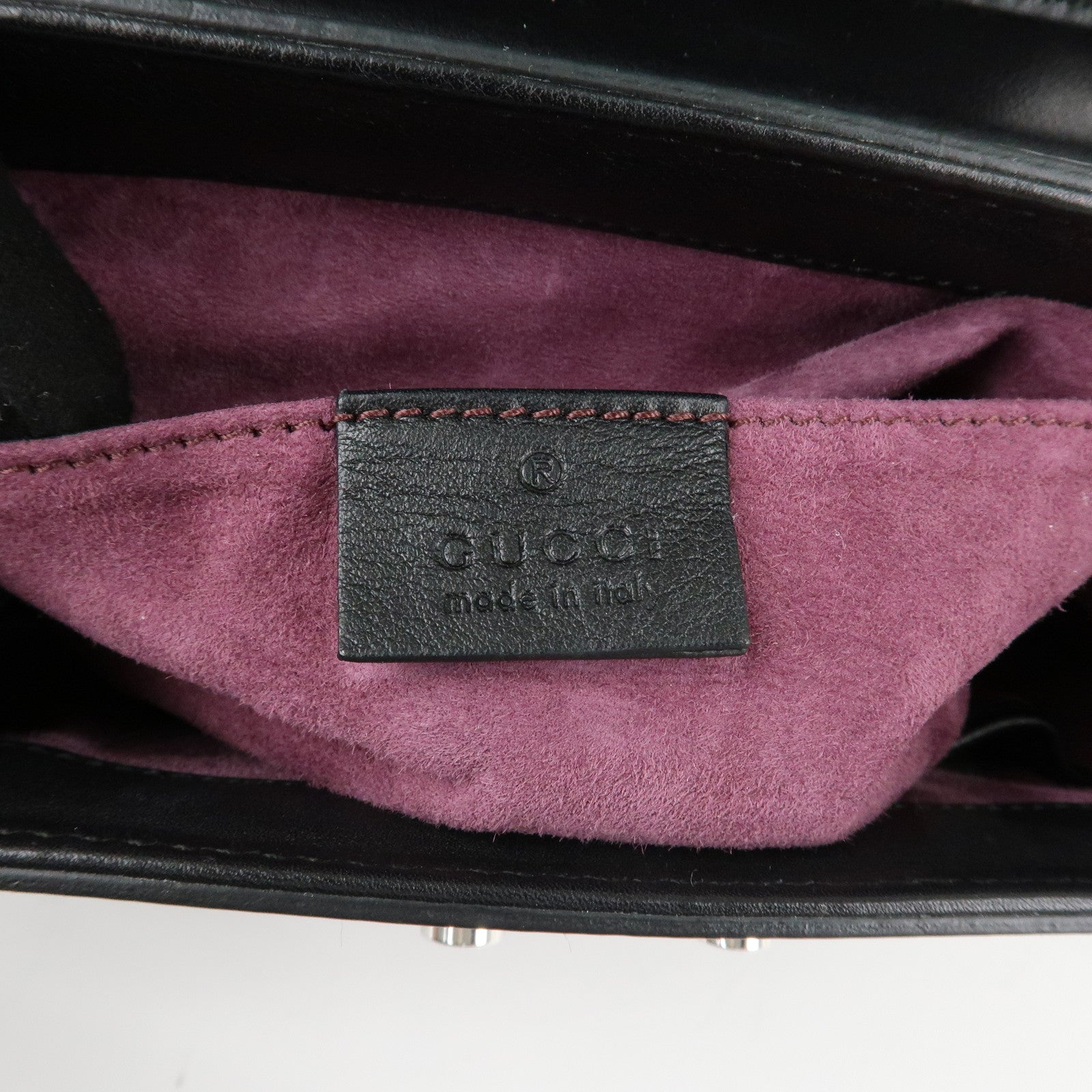 GUCCI Bamboo Leather 2Way Bag Hand Bag Black Handbag 353522 Used