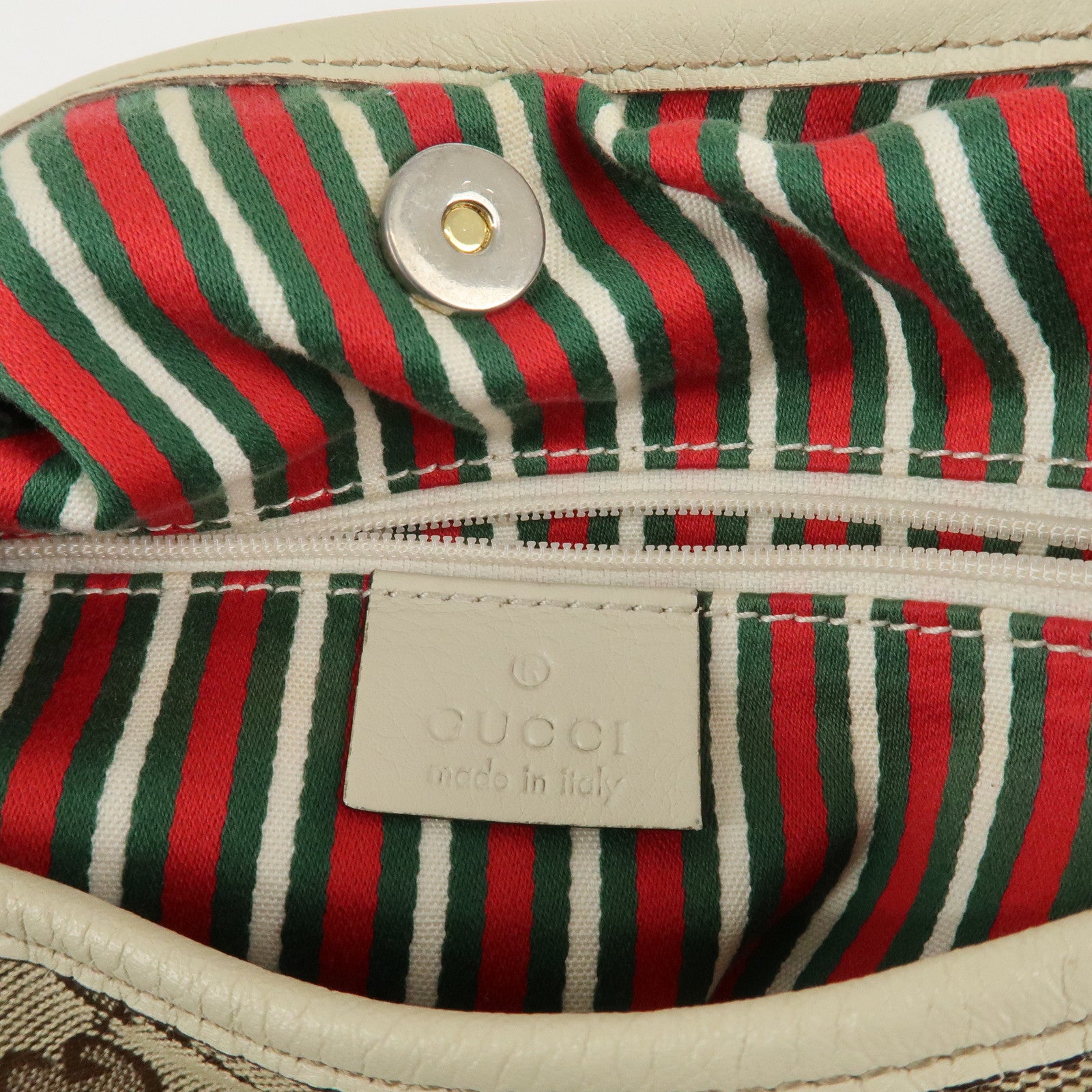 GUCCI New Britt GG Canvas Leather Shoulder Bag Beige Ivory 169947 Used