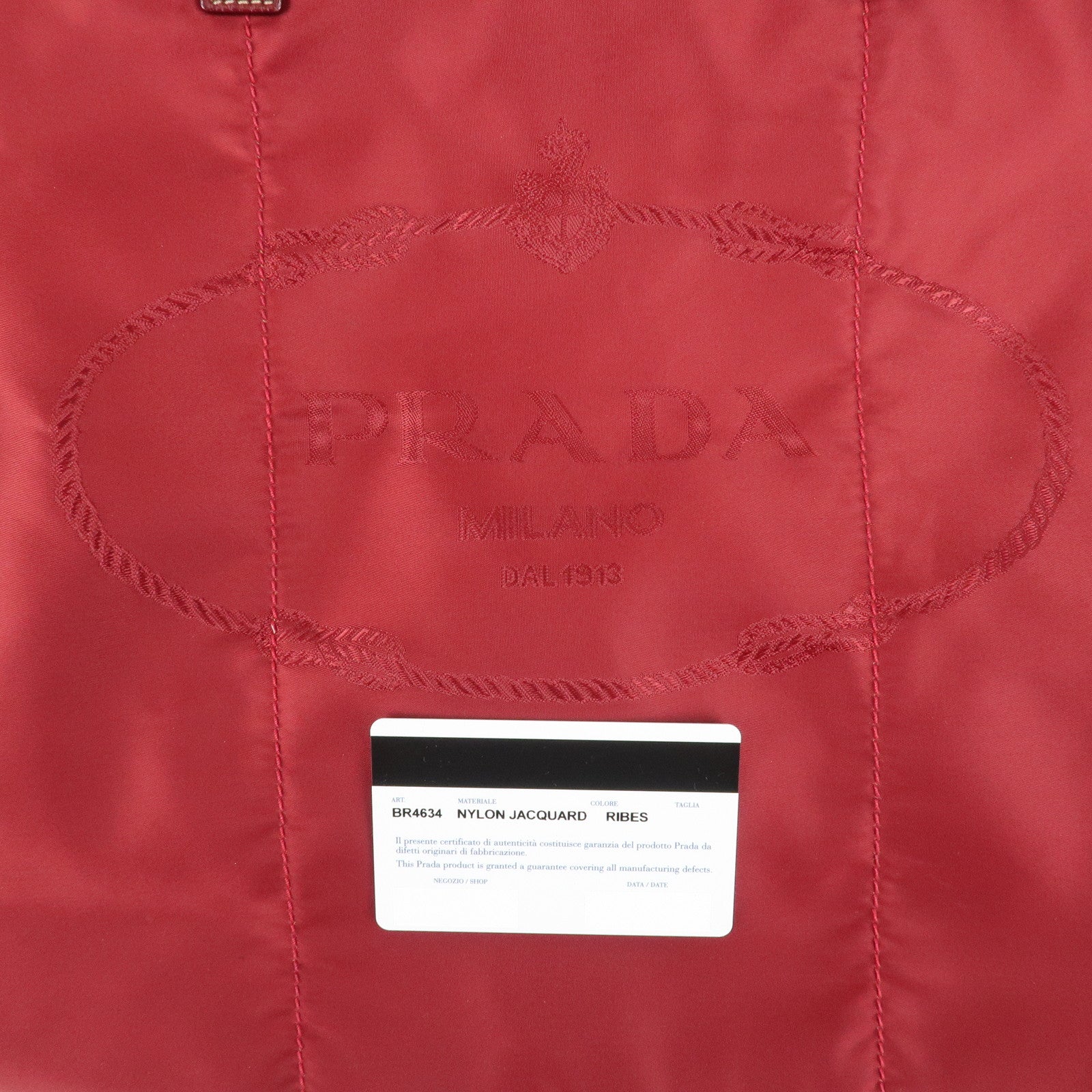 PRADA Logo Nylon Leather Tote Bag Shoulder Bag Dark Red BR4634 Used
