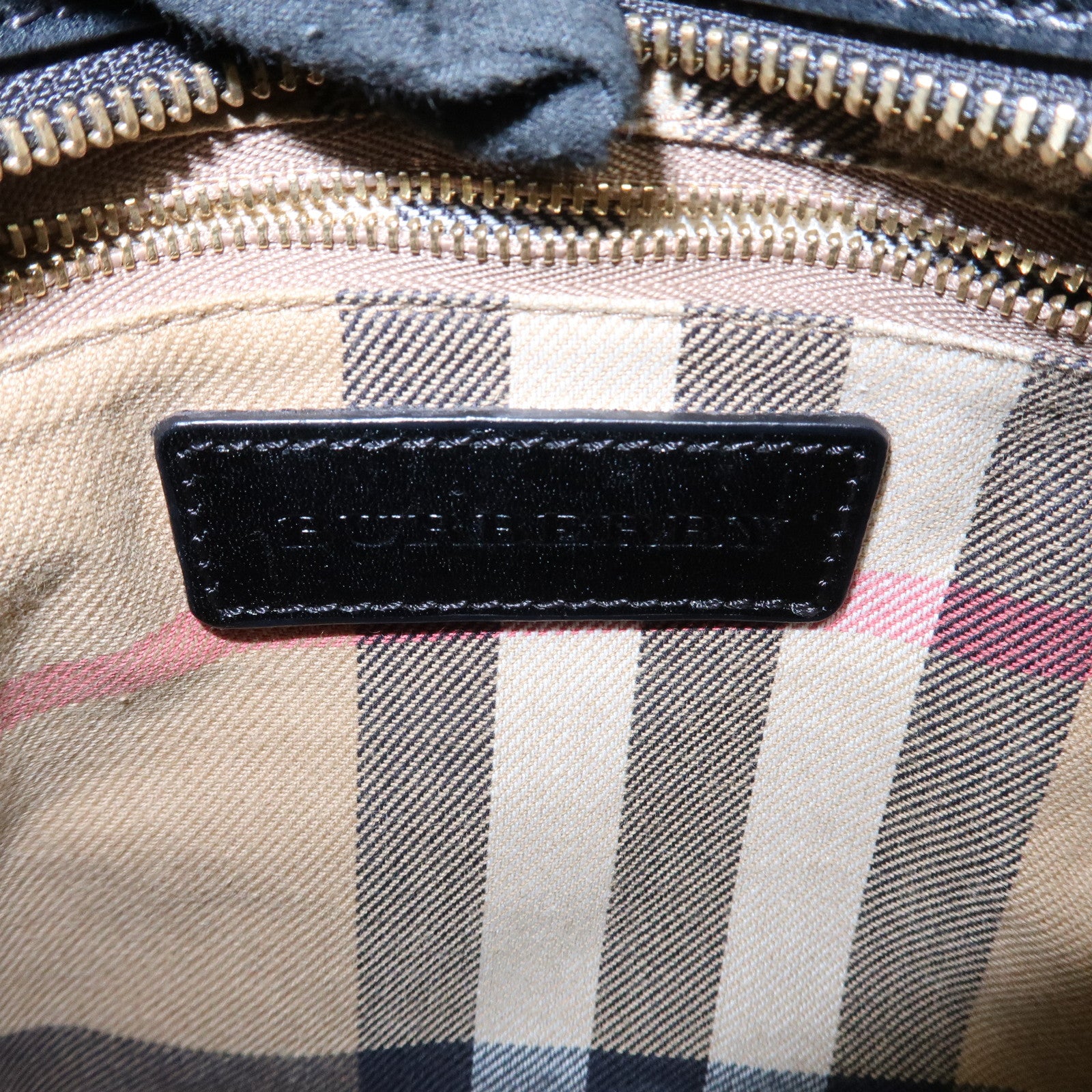 BURBERRY Leather 2Way Shoulder Bag Crossbody Bag Studs Black Used