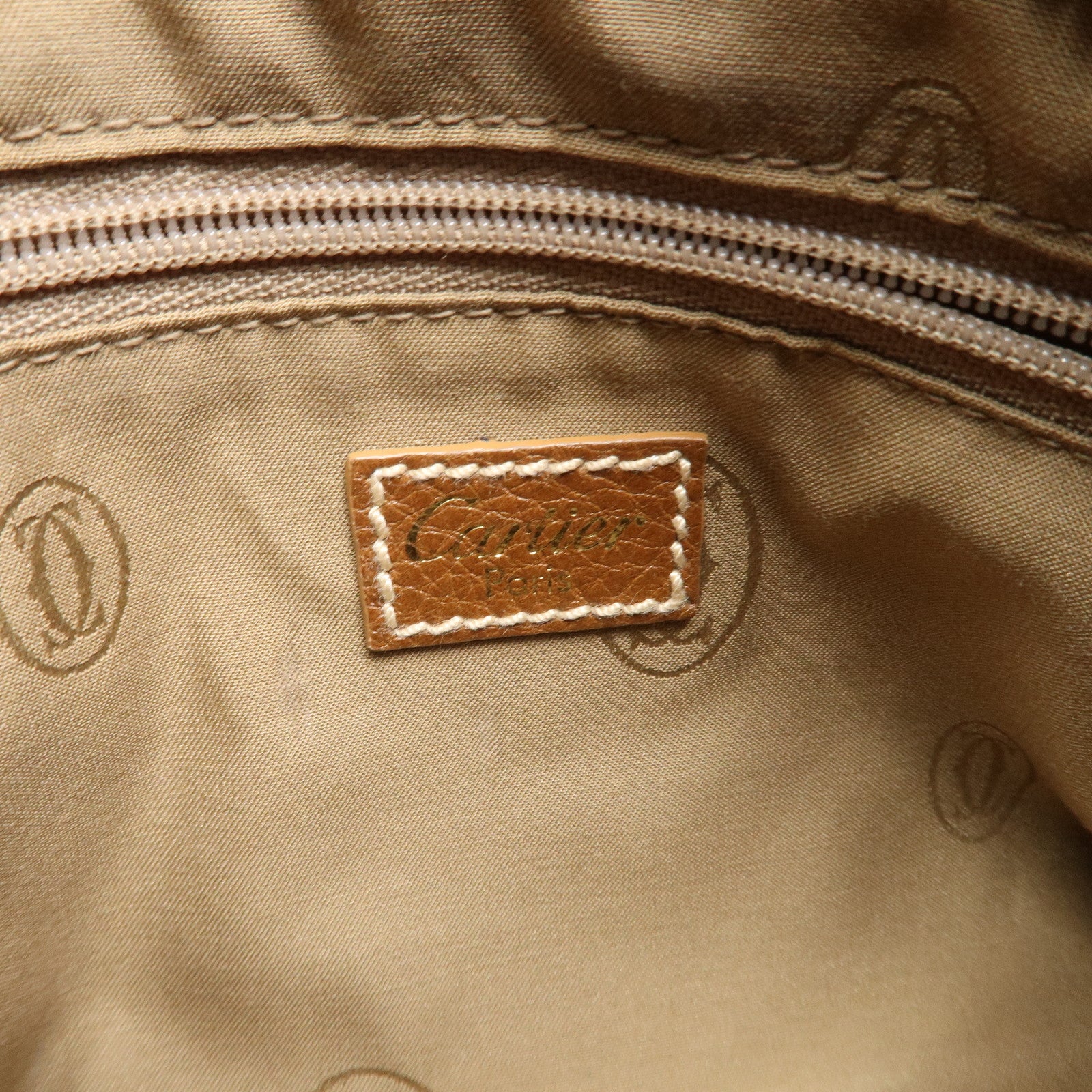 Cartier Marcello Du Cartier Leather Tote Bag Hand Bag Brown Used
