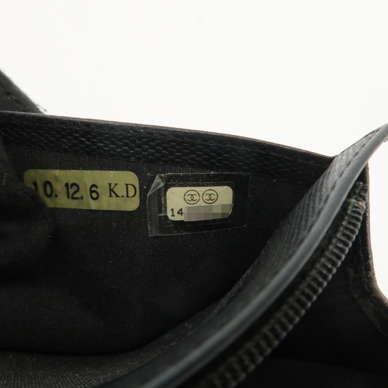 CHANEL COCO Button Leather Bi-Fold Long Wallet Black Used